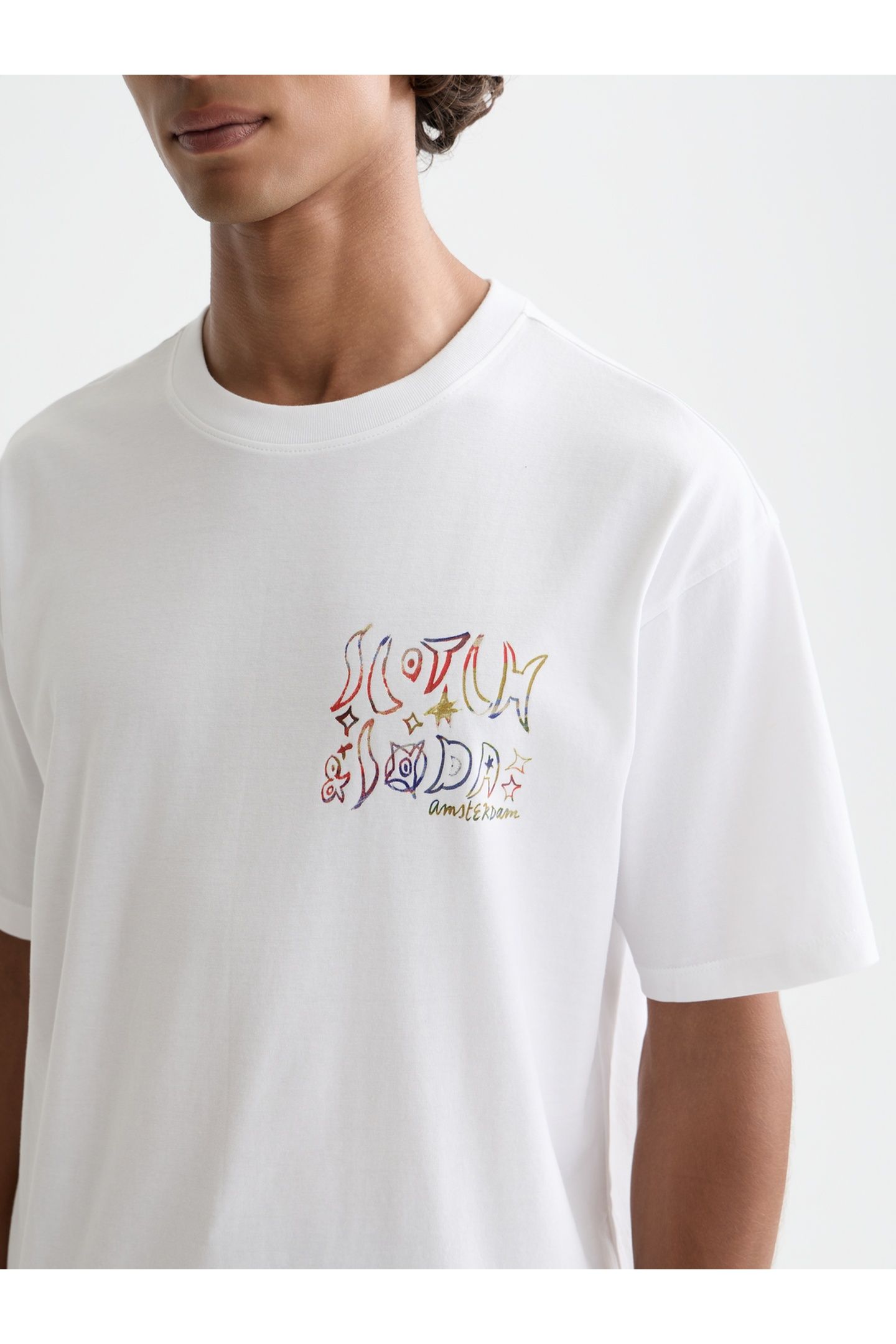 FRONT AND BACK ARTWORK RELAXED-FIT T-SHIRT WHITE/PASTEL 6