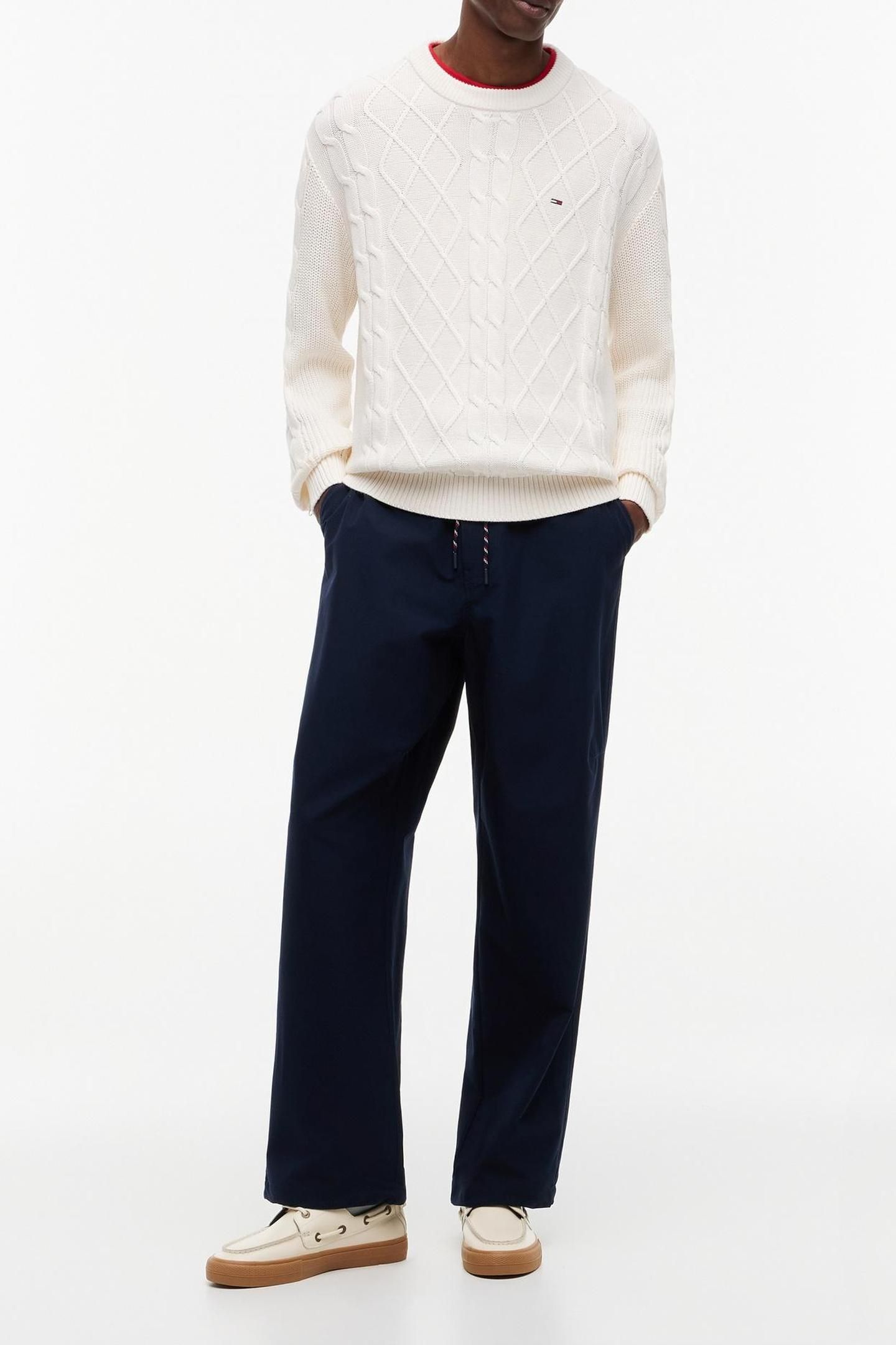 REGULAR CABLE KNIT SWEATER WHITE 3
