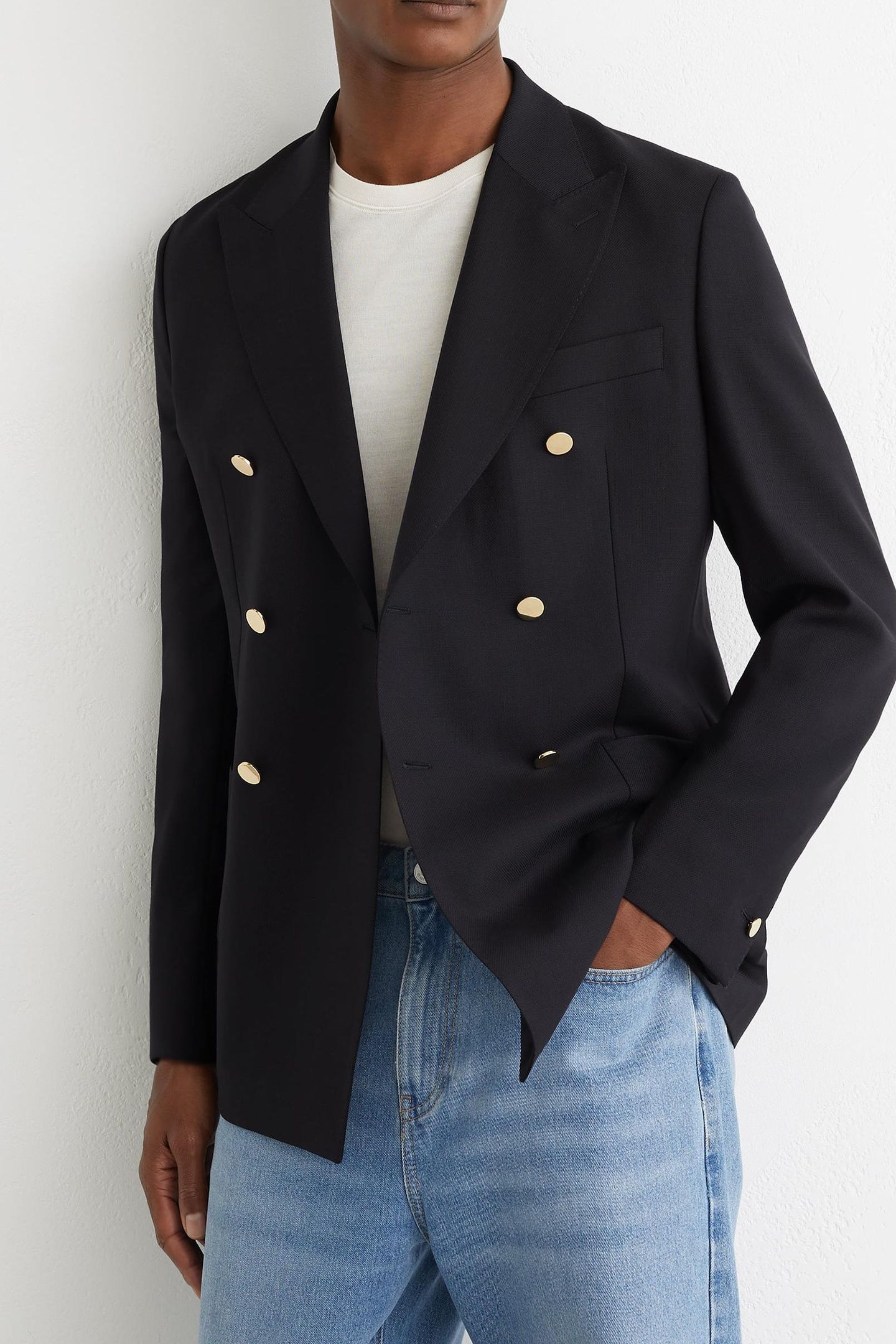 DB PEAK HOPSACK BLAZER NAVY 3