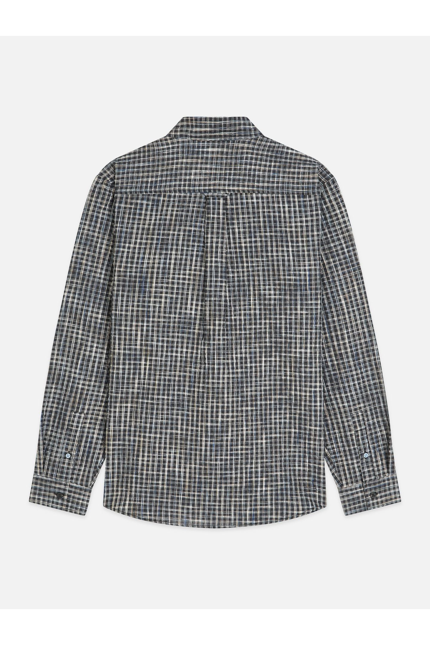 SEERSUCKER MICRO CHECK RELAXEDFIT SHIRT BLACK 2