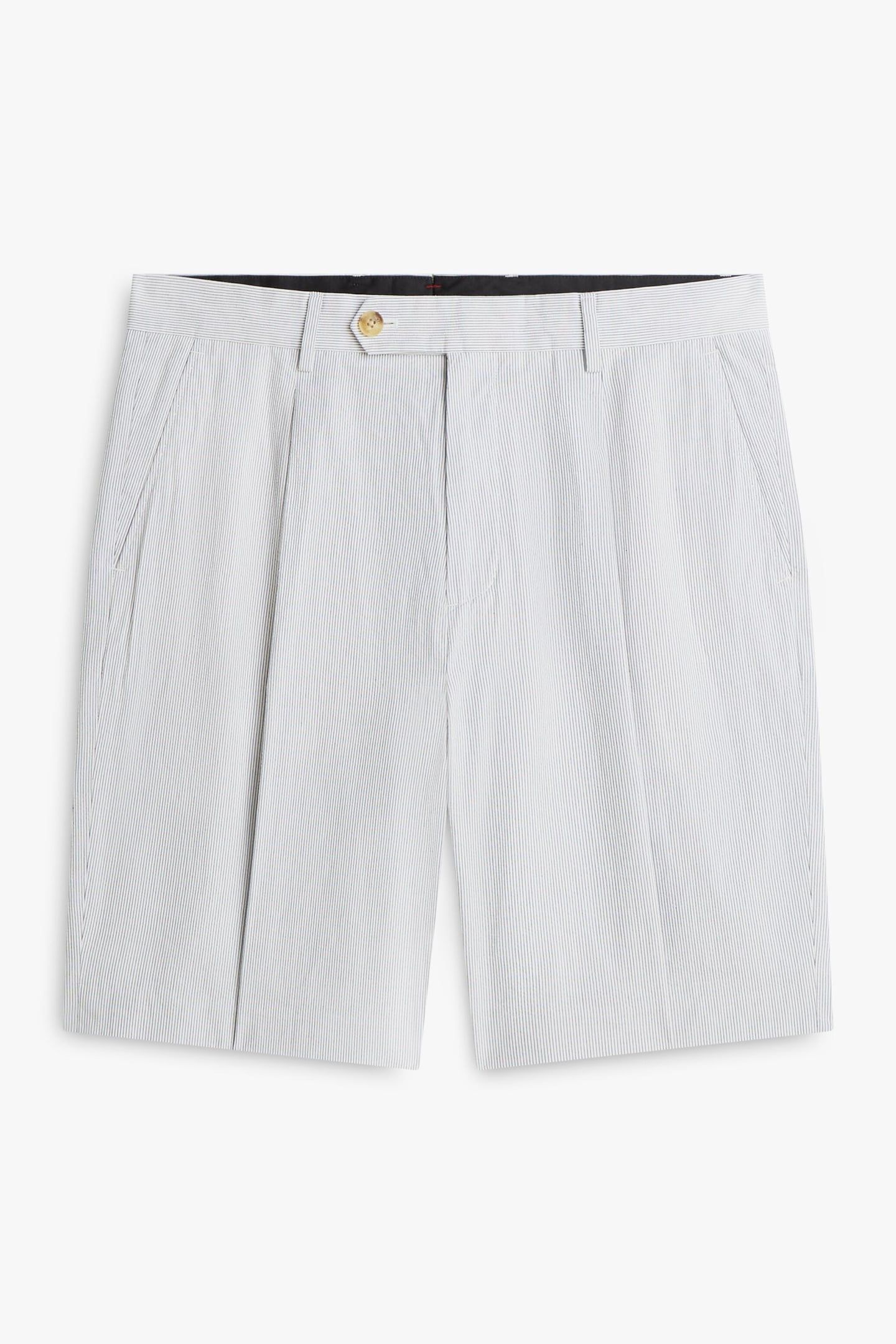 DC SEERSUCKER SHORTS WHITE/BLACK STRIPE 4