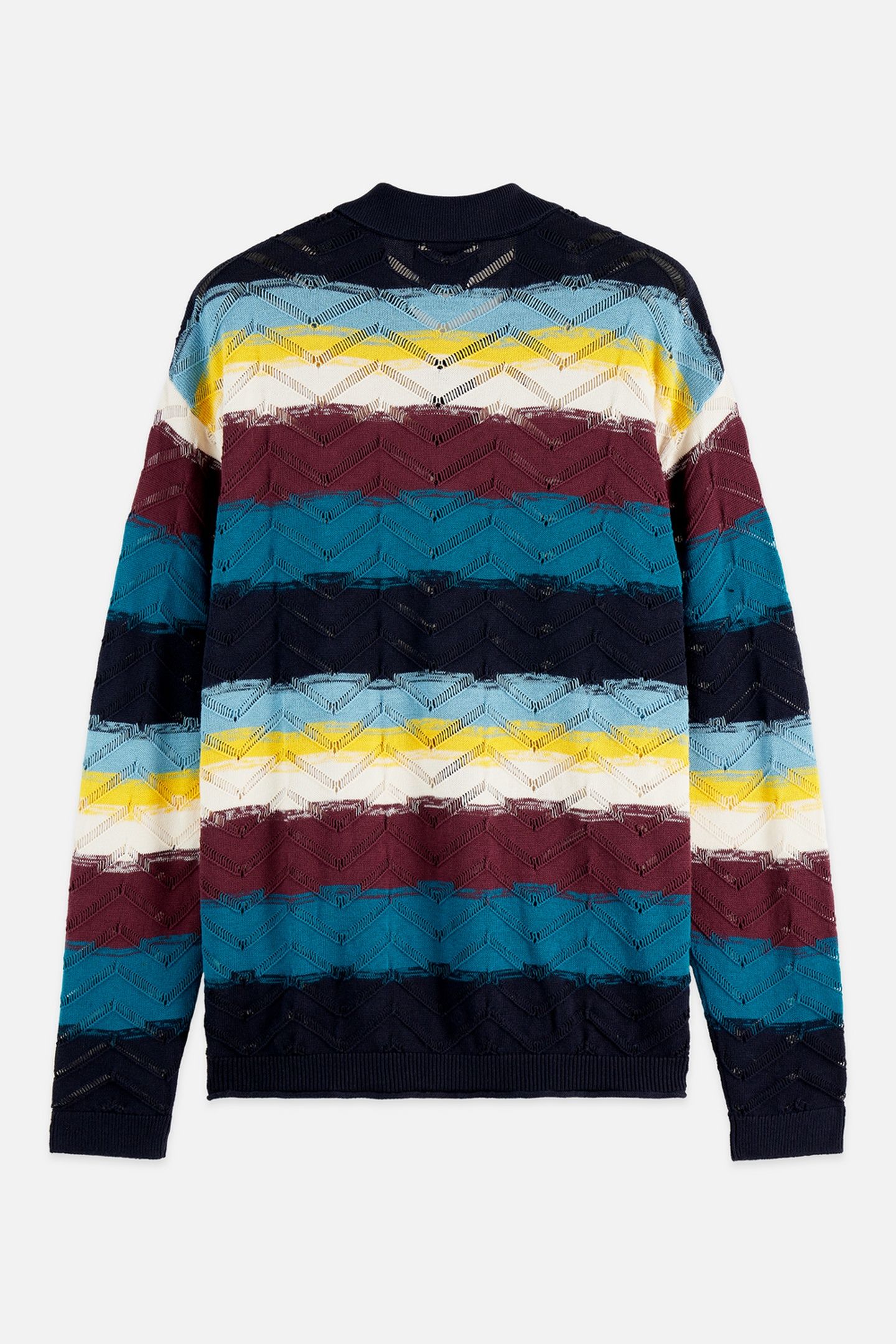 OPEN STRUCTURE KNITTED CARDIGAN NAVY 4