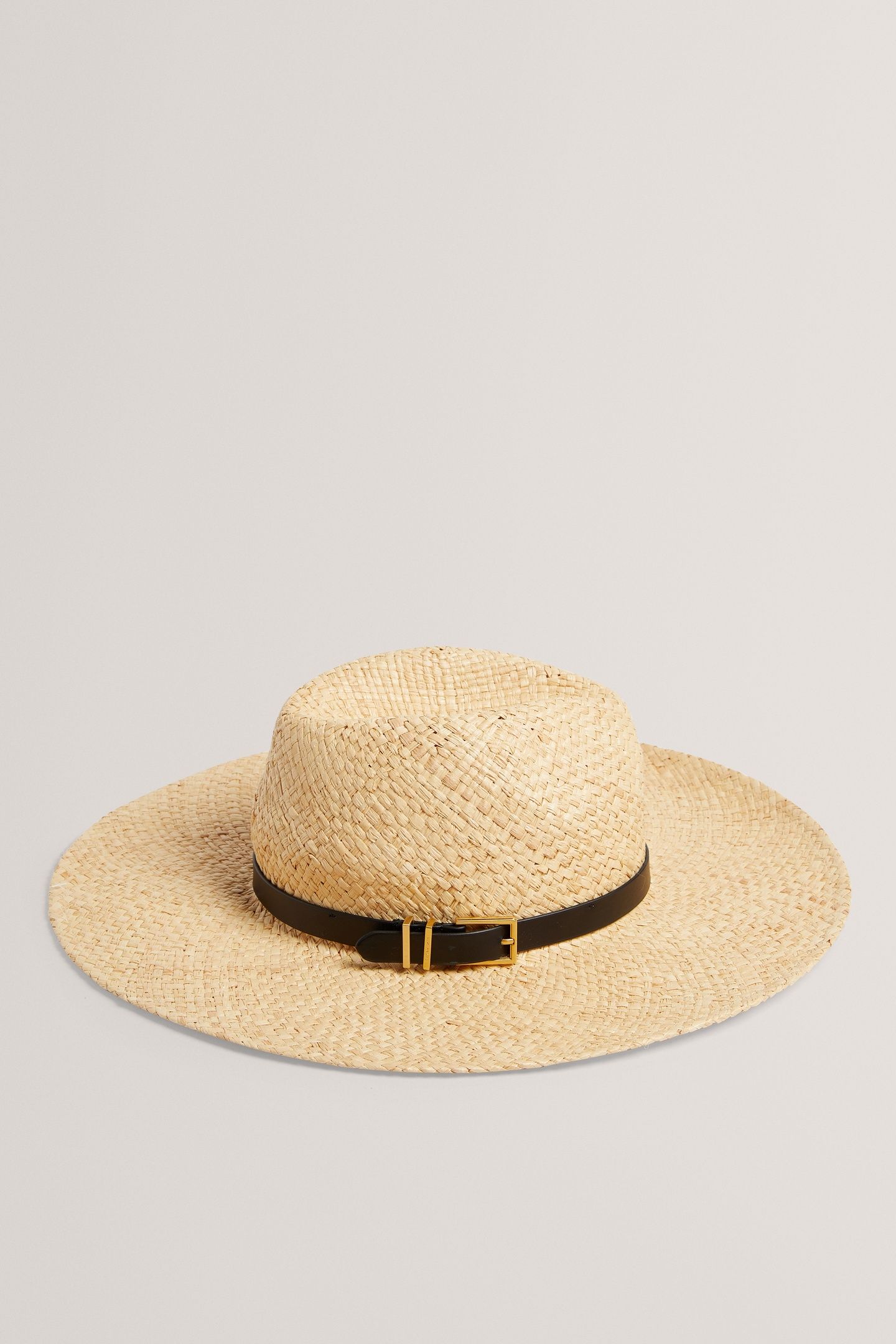 HARIETI BUCKLE DETAIL STRAW HAT NATURAL 1