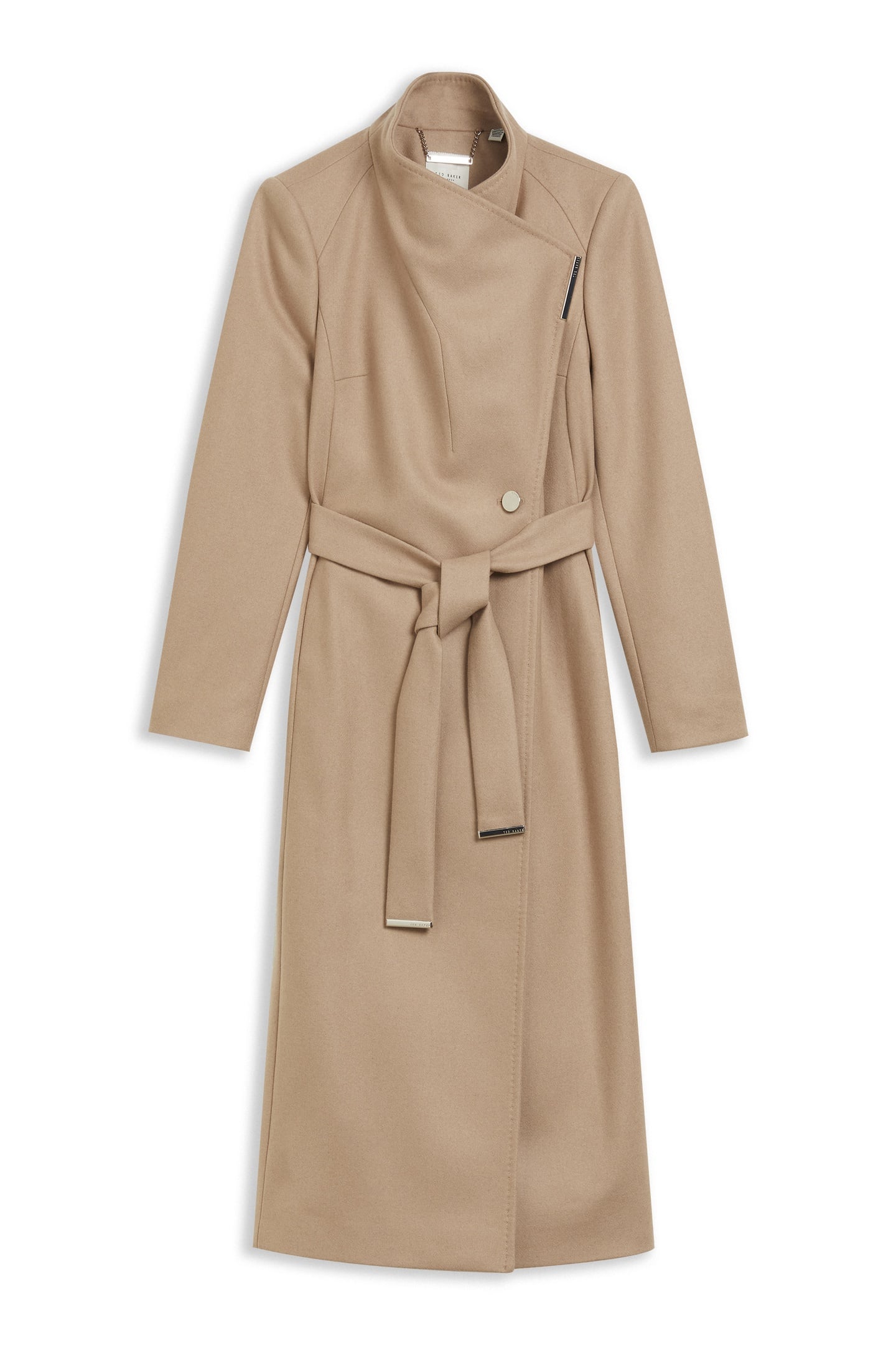 ROSELL LONG LENGTH WOOL WRAP COAT CAMEL 3