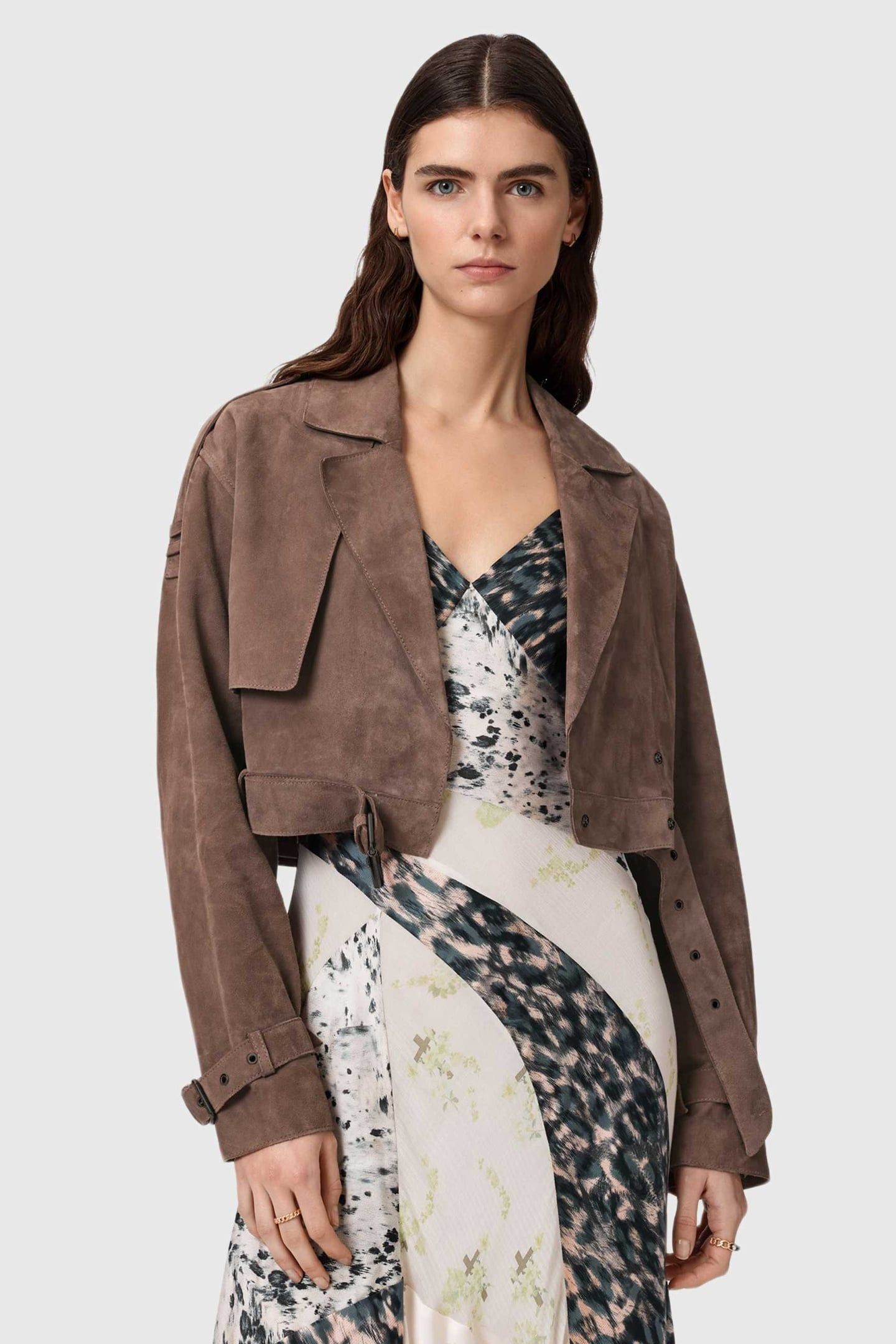 OPHELIA SUEDE JACKET MOLE BROWN 1