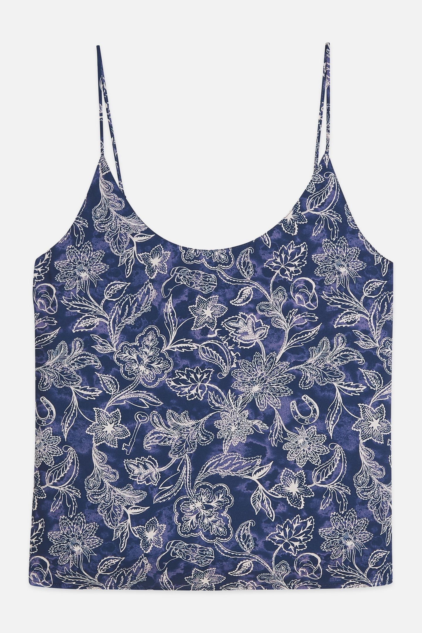 PRINTED JERSEY BACK TANK TOP LUCKY BANDANA DRESS BLUES 1