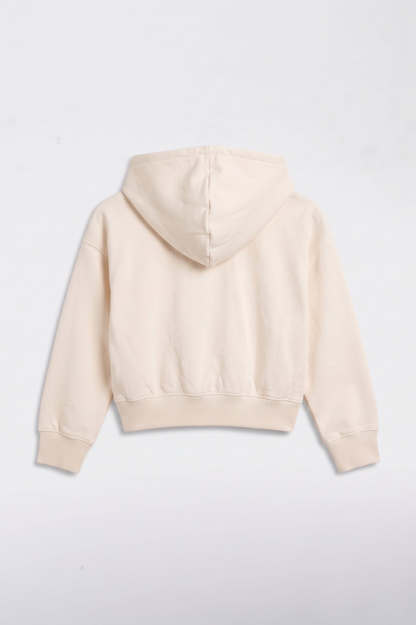 KIDS GIRLS SHIELD OVERSIZE CROP ZIP HOODIE CREAM 3