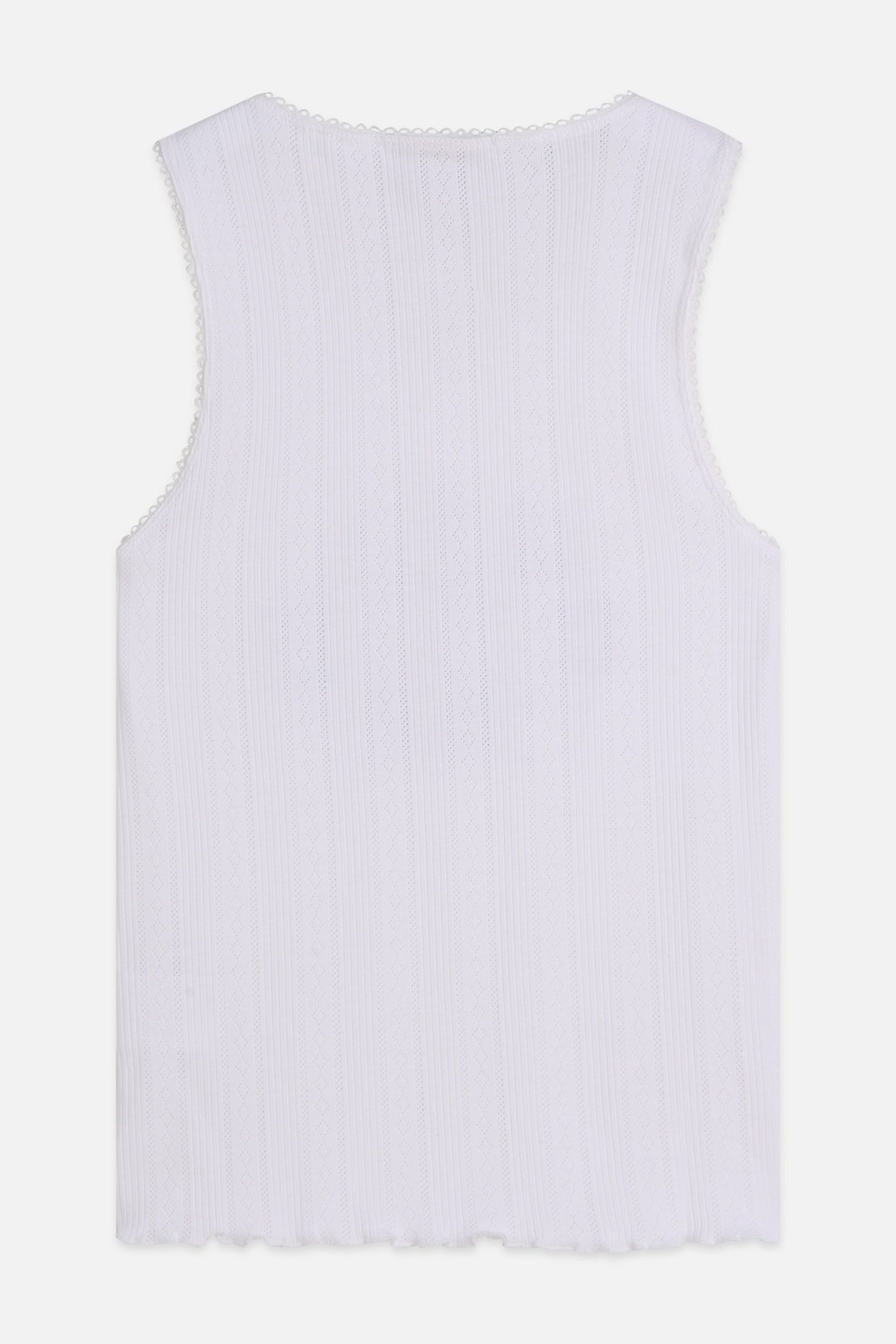 POINTELLE JERSEY ARTWORK TANK BRIGHT WHITE 2