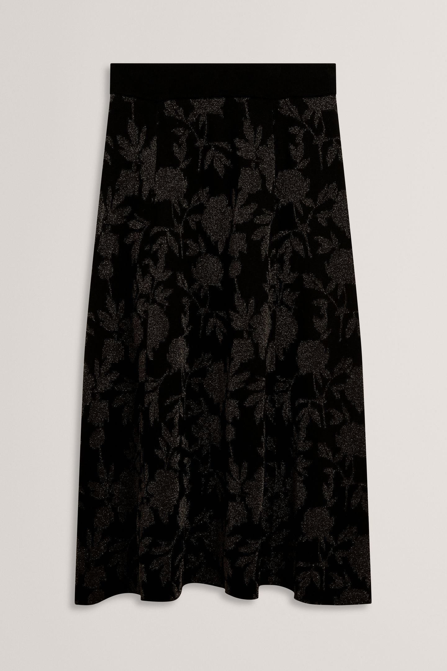 JACQUARD A LINE MIDI SKIRT BLACK 3