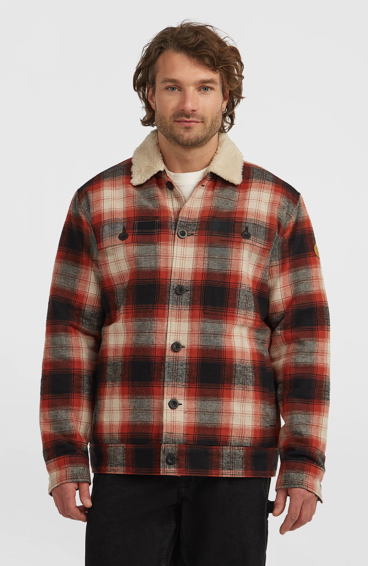 O'RIGINALS FLEECE LINED JACKET BONFIRE CHECK 1