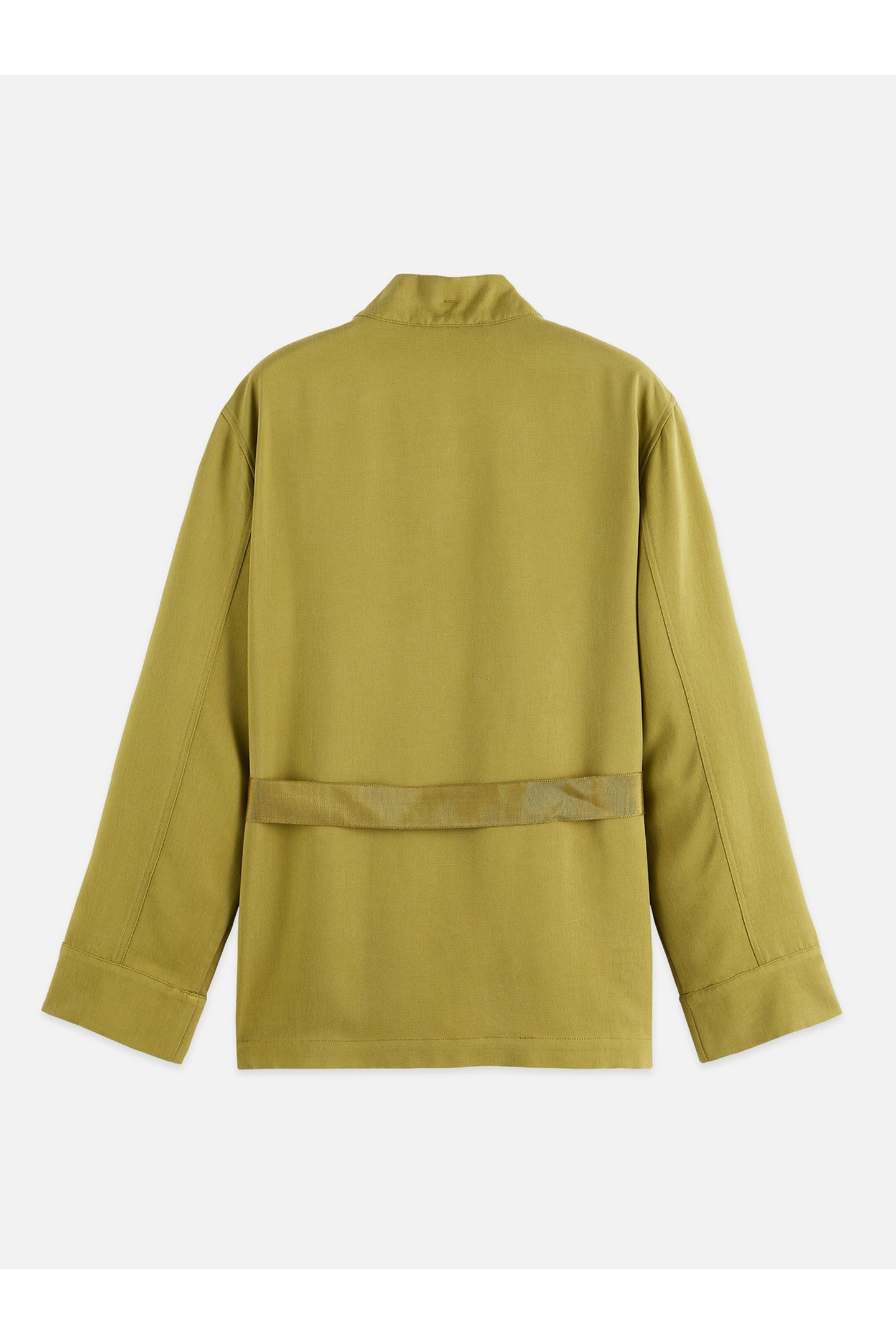 VISCOSE TWILL BELTED BLAZER GREEN MOSS 2