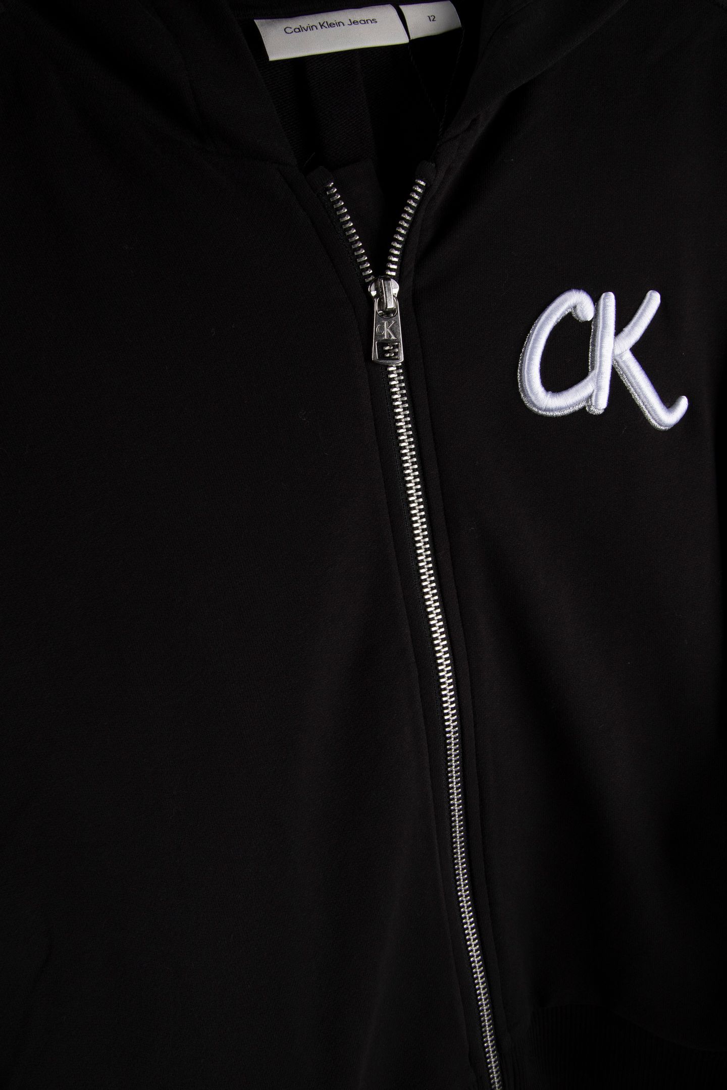 GIRLS TERRY ZIP UP HOODIE BLACK 3