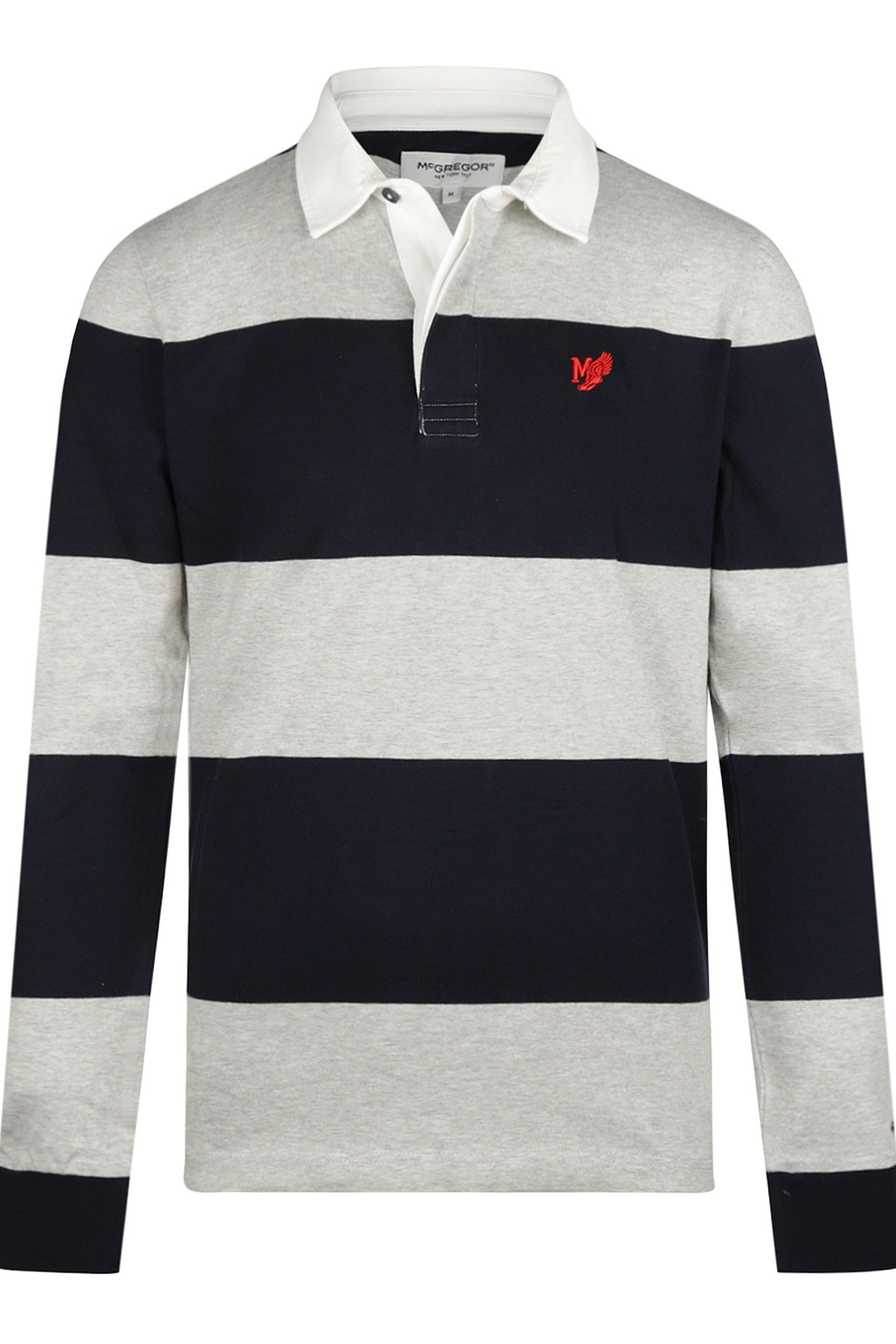 TWO STRIPE RUGBY MEDIUM GREY MELANGE 1
