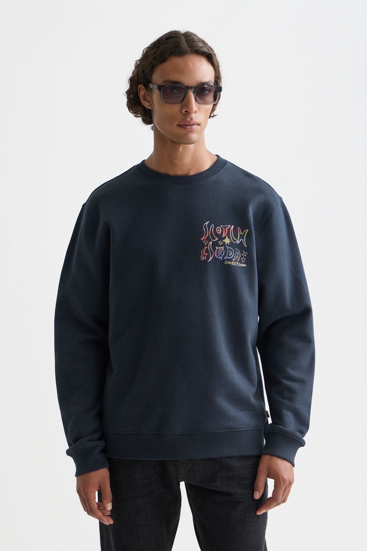 FRONT AND BACK ARTWORK REGULAR-FIT SWEATSHIRT DARK GREY 1
