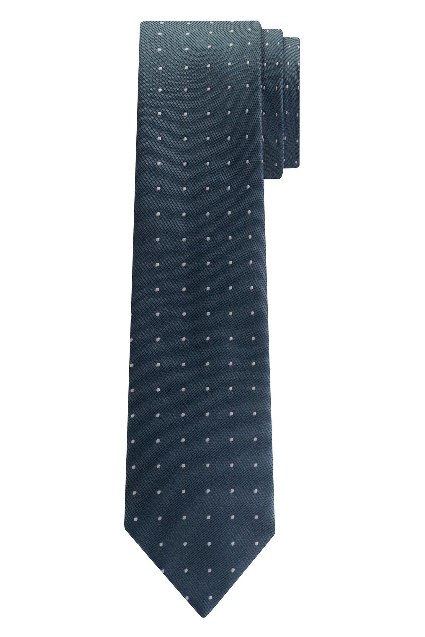 SKOKIE PIN DOT TIE TEAL 1