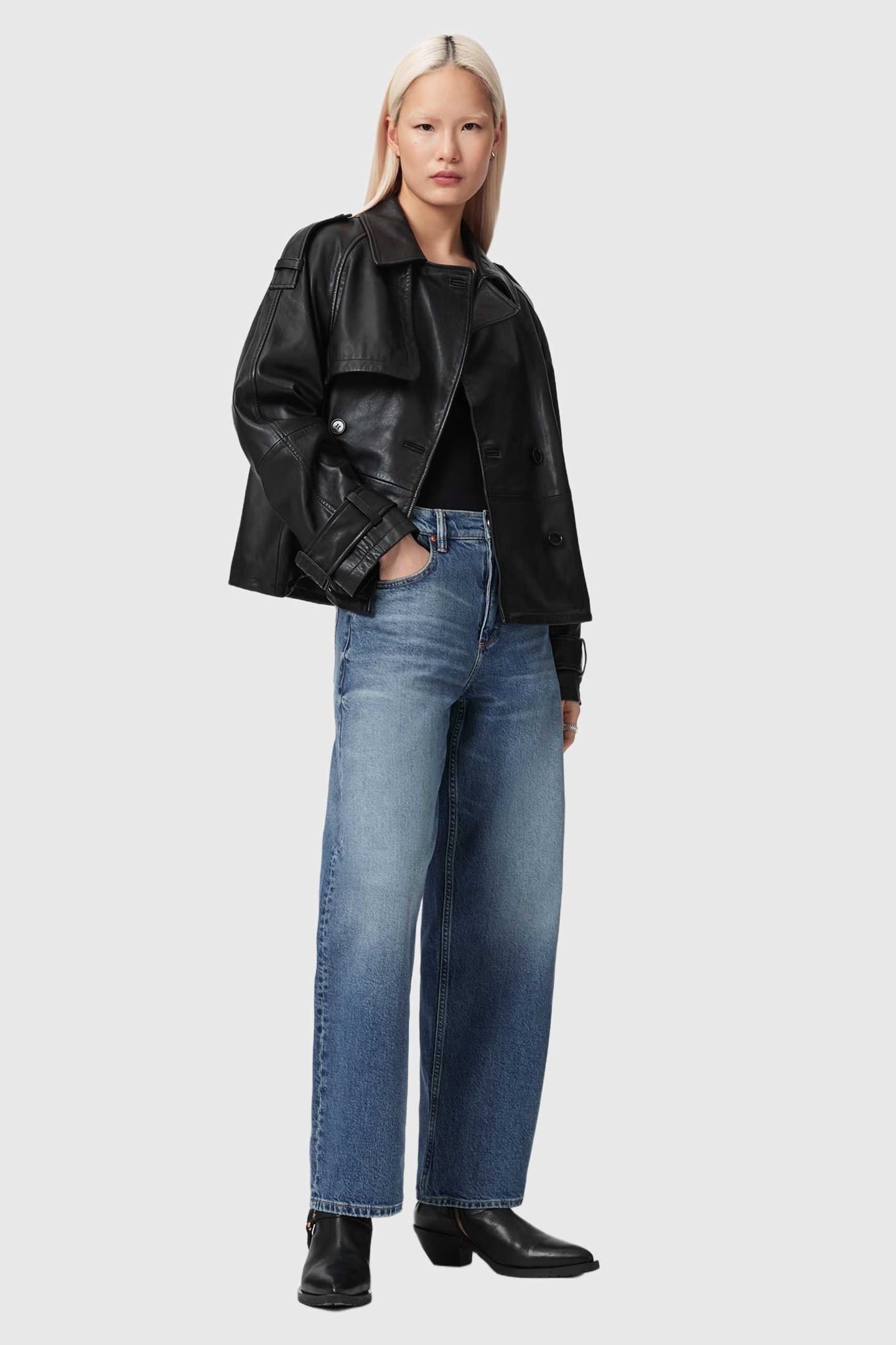 REYA CRPPED LTHR MAC BLACK 5