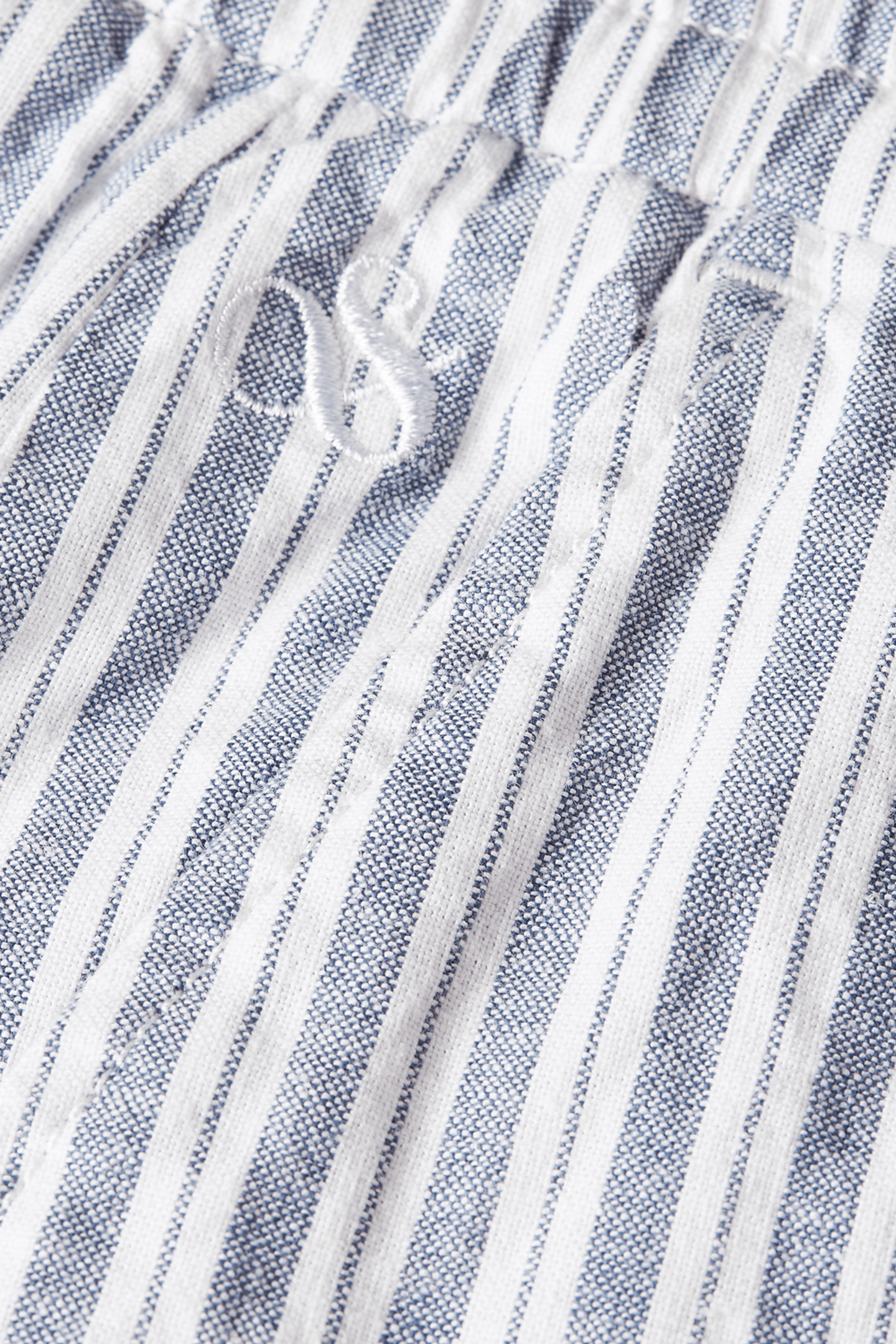 FAVE COTTONLINEN YARNDYED REGULARFIT BERMUDA SHORTS NAVY 7
