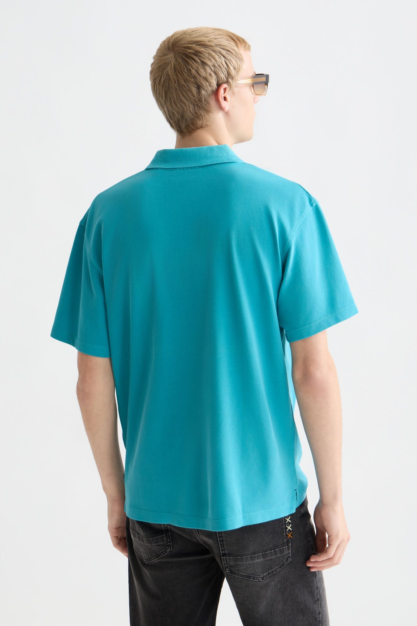 3 CROSSES PIQUE RELAXEDFIT GARMENTDYED POLO NAVY 2