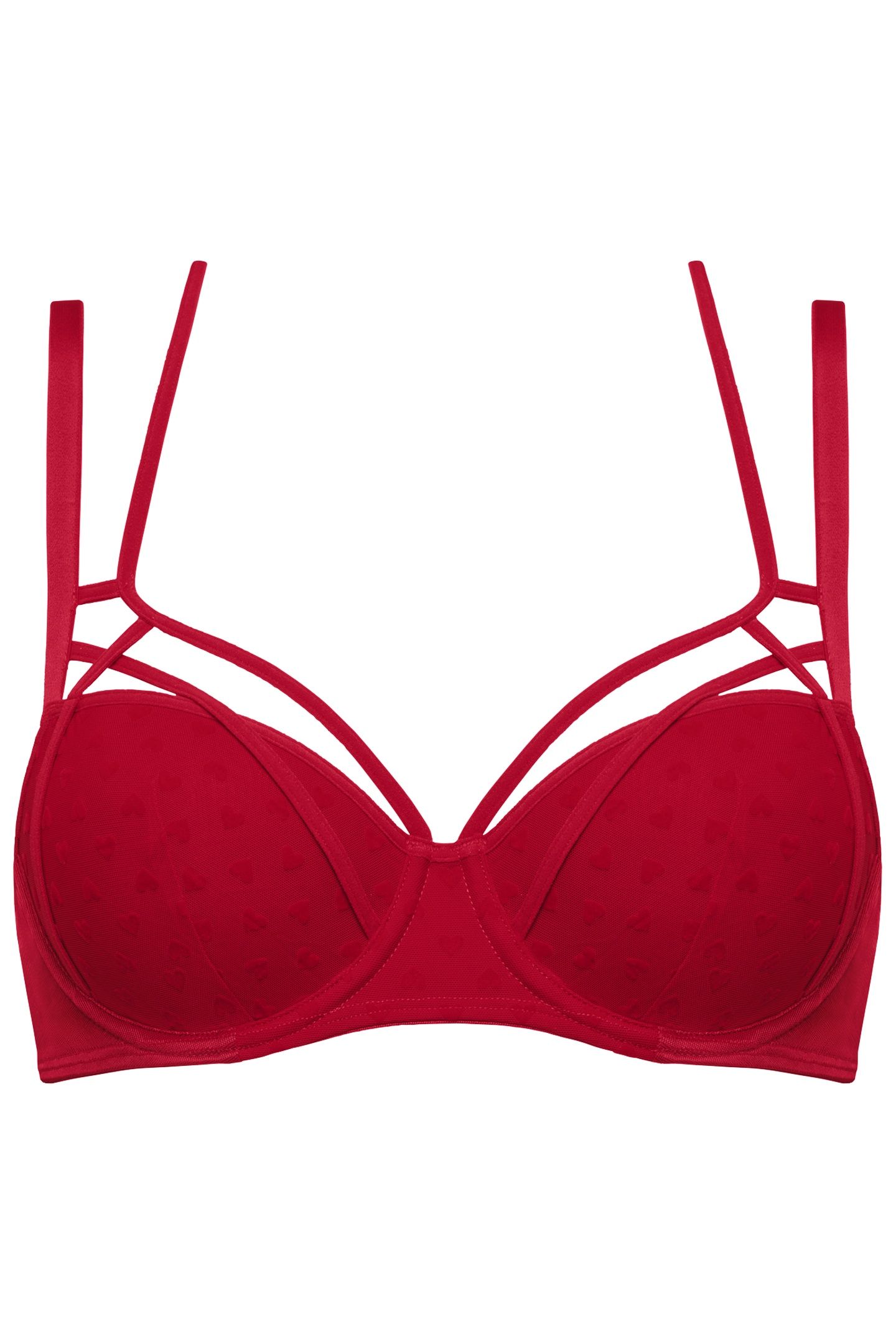 THE ART OF LOVE RED HEART PLUNGE BALCONY BRA 3