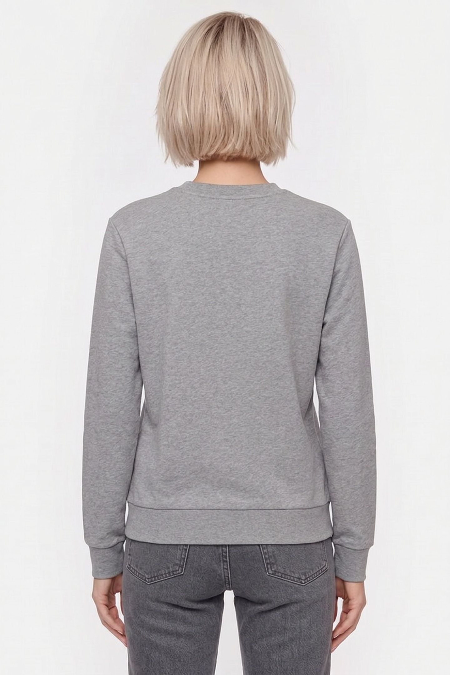 UNISEX SWEATSHIRT LONG SLEEVE STAIN WHITE HEATHERED GREY 4