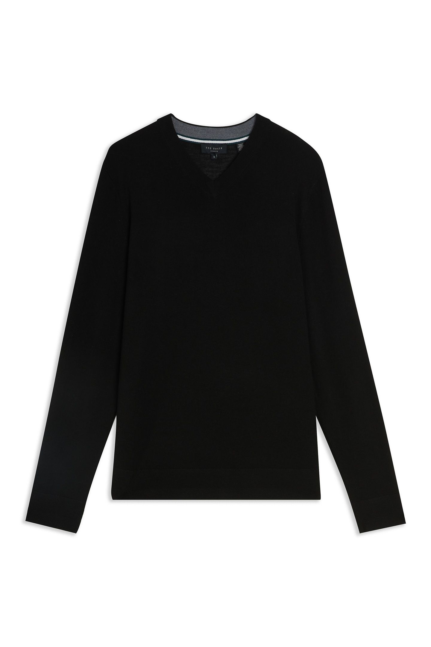 LAMBEH LS MERINO CORE V NECK BLACK 3