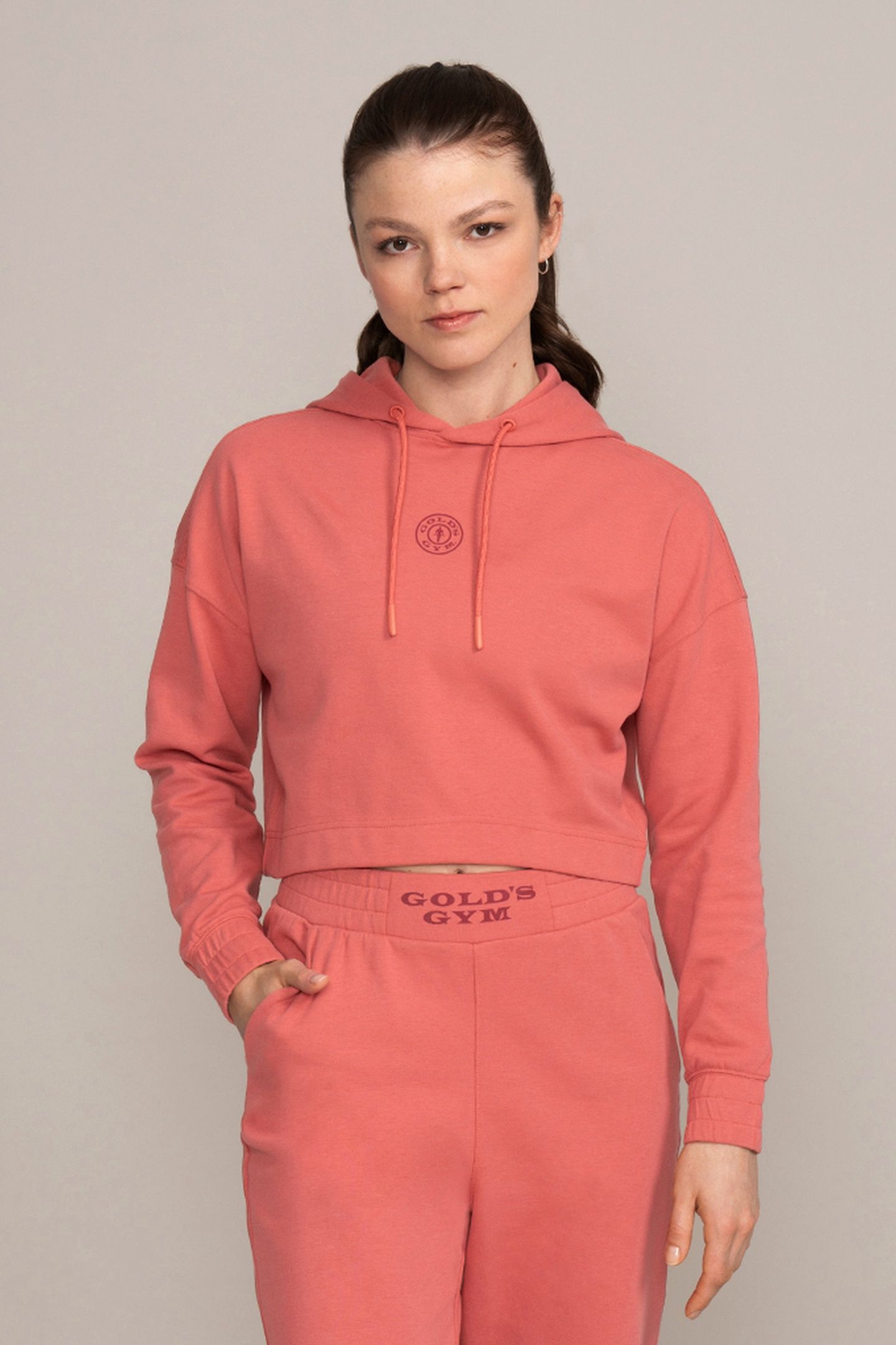 LADIES CROPPED HOODIE RUBBER PRINT ASTRO DUST 1