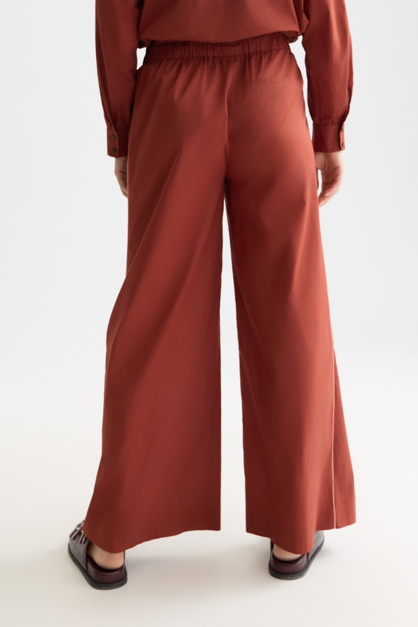 COTTON VOILE PULL ON BEACH PANTS BURNT HENNA 2