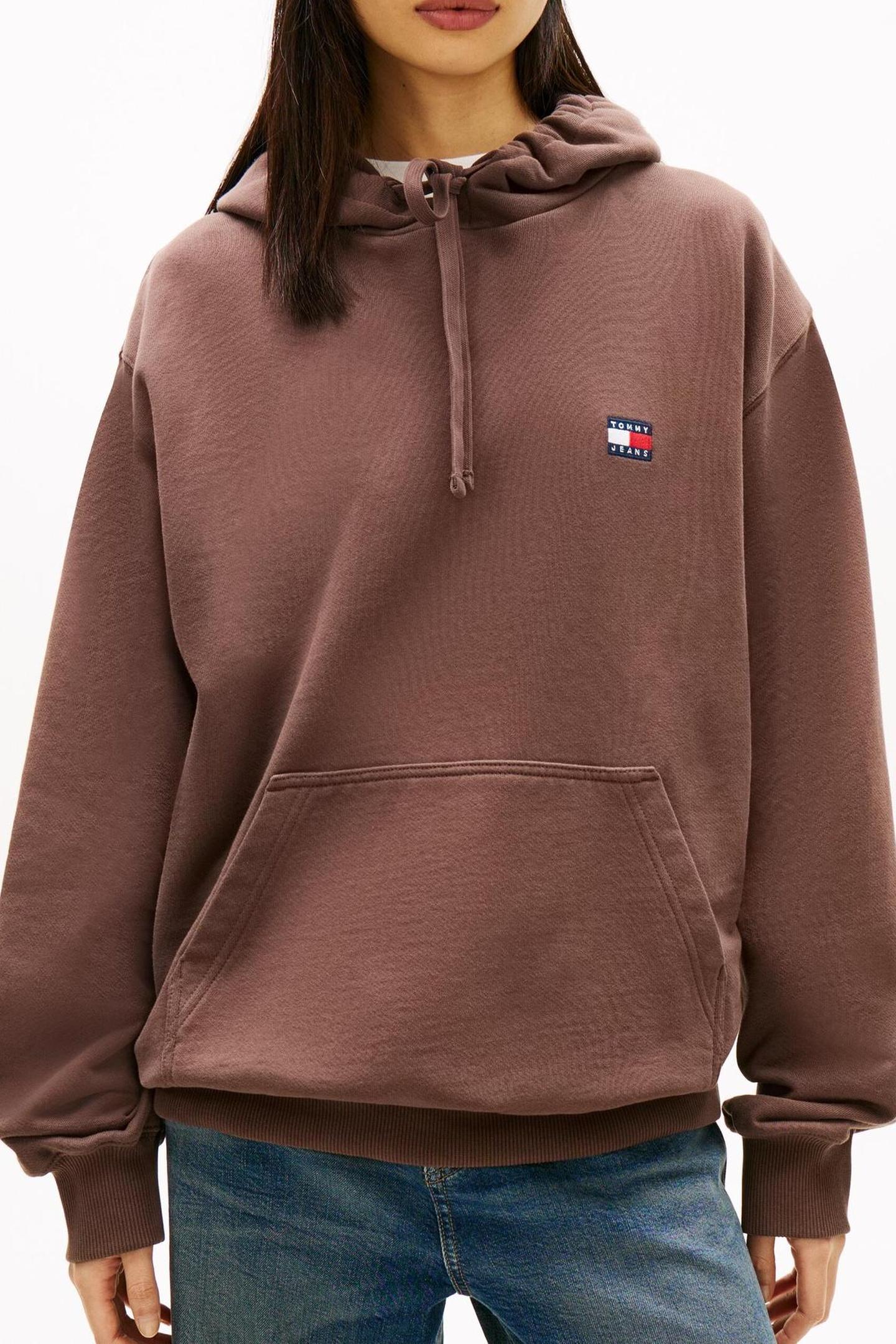 UNISEX TJ BOXY BADGE HOODIE BLACK WALNUT 8