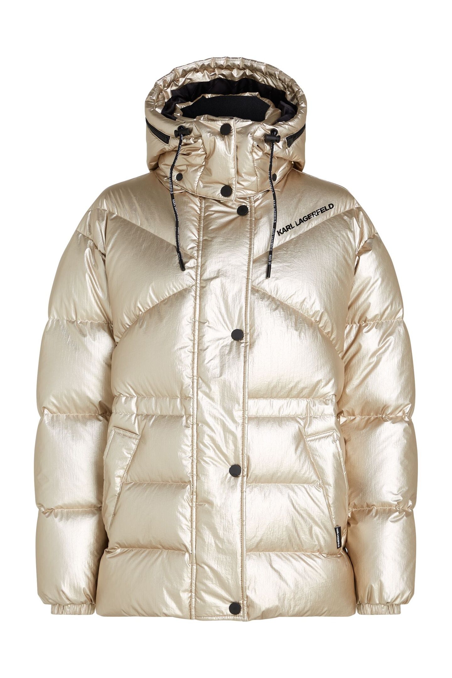 METALLIC PUFFER JACKET LIGHT GOLD 1