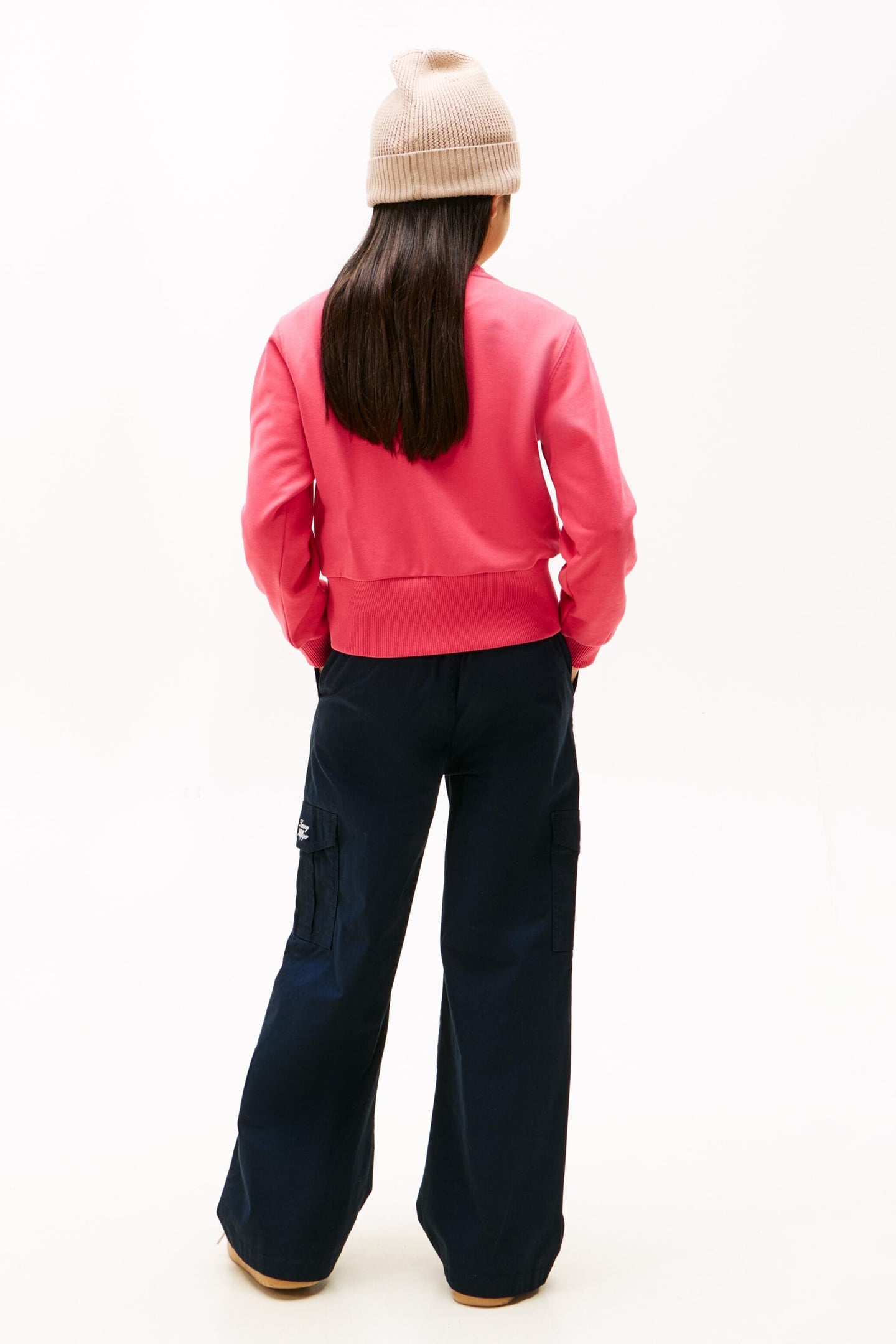 GIRLS HIGH RIB HEM CREW NECK VINTAGE CERISE 2