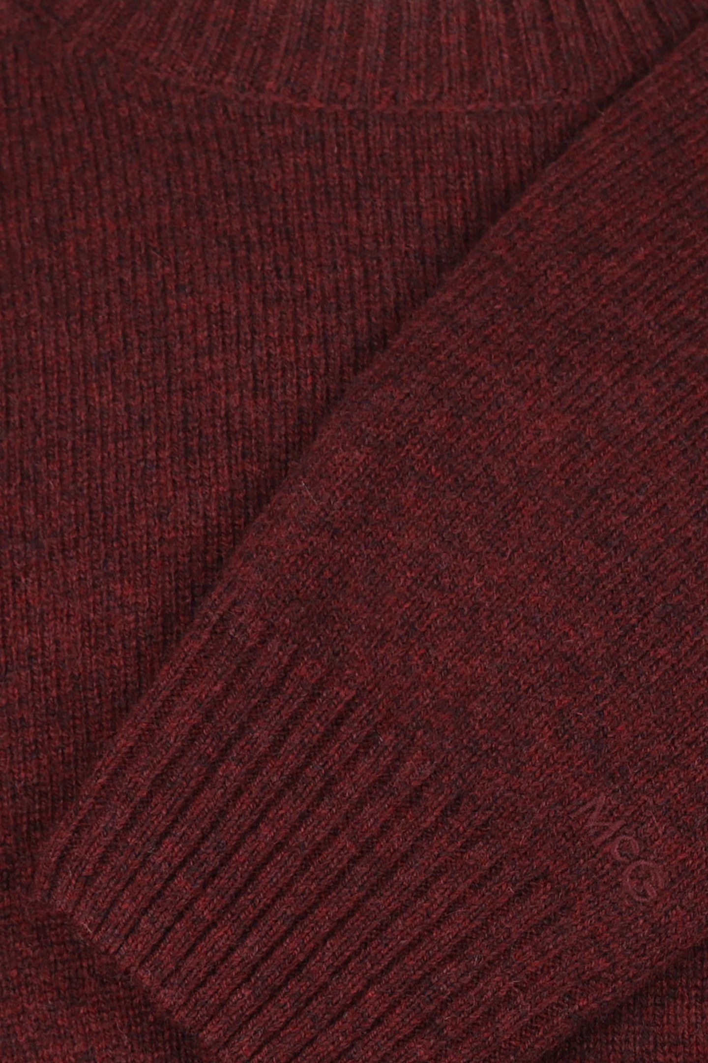 LAMBSWOOL CREW NECK SWEATER BURGUNDY 4