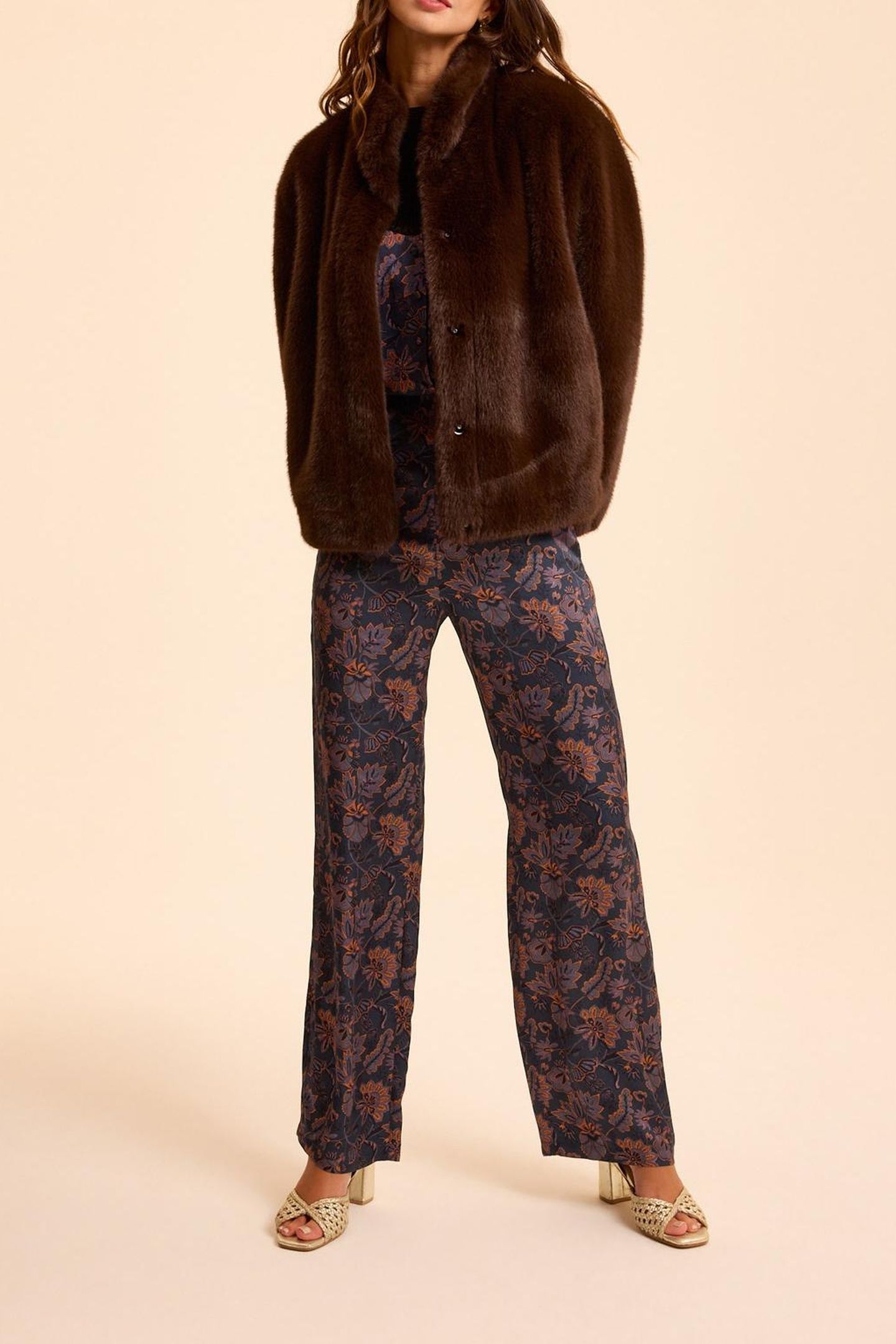PURPLE WIDE-LEG TROUSERS WITH SCARF PRINT 5