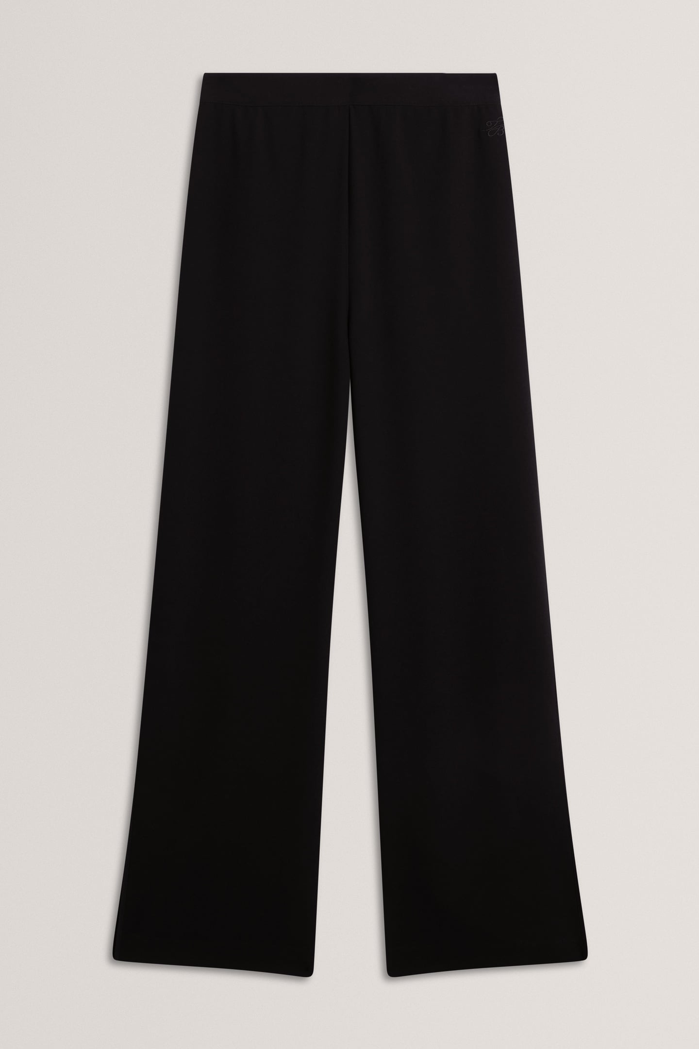 PIPING DETAIL WIDE LEG CREPE TROUSER BLACK 4