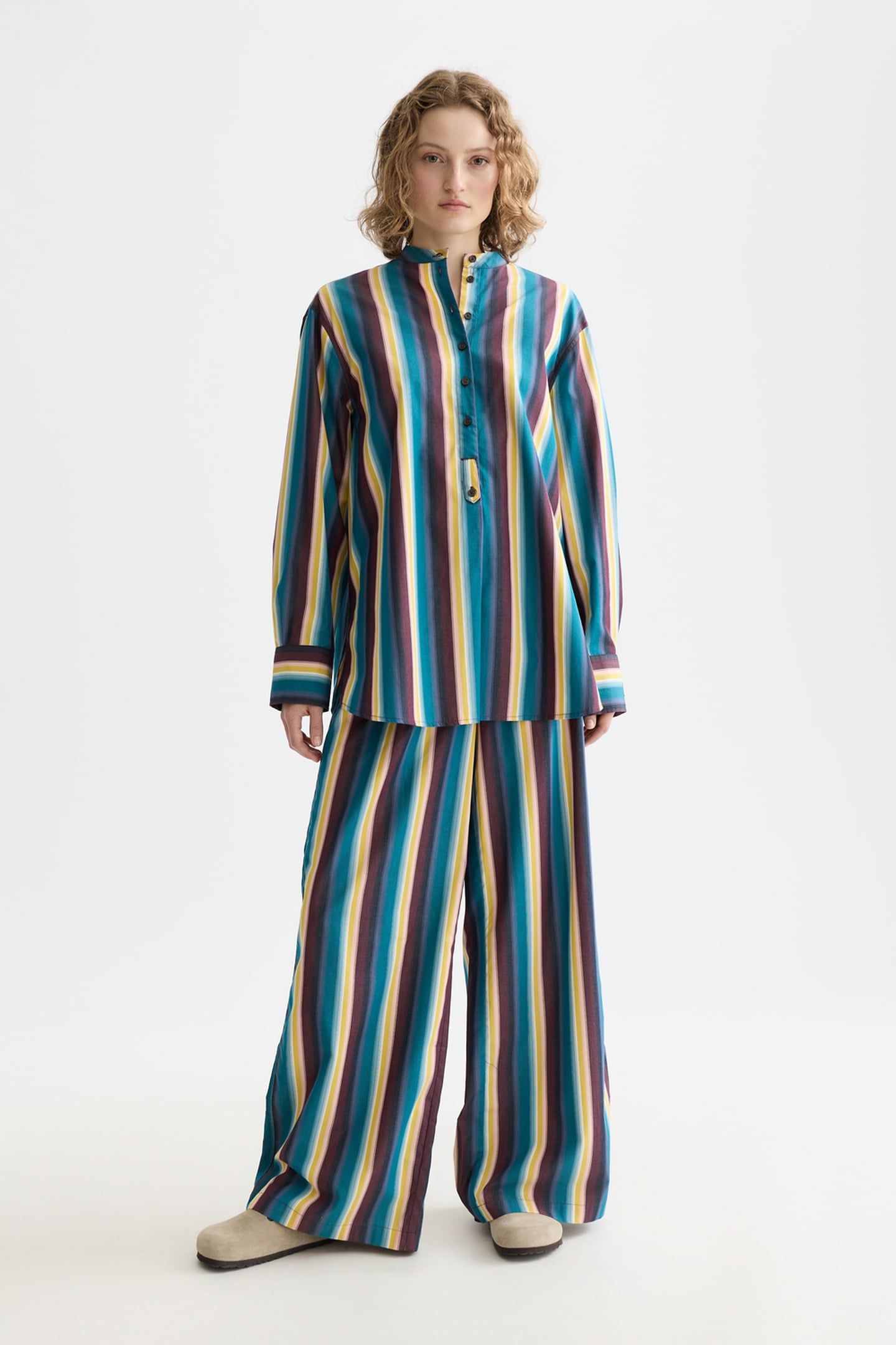 RELAXED-FIT STRIPED SHIRT EL COSMICO STRIPE DEEP LAGOON 2