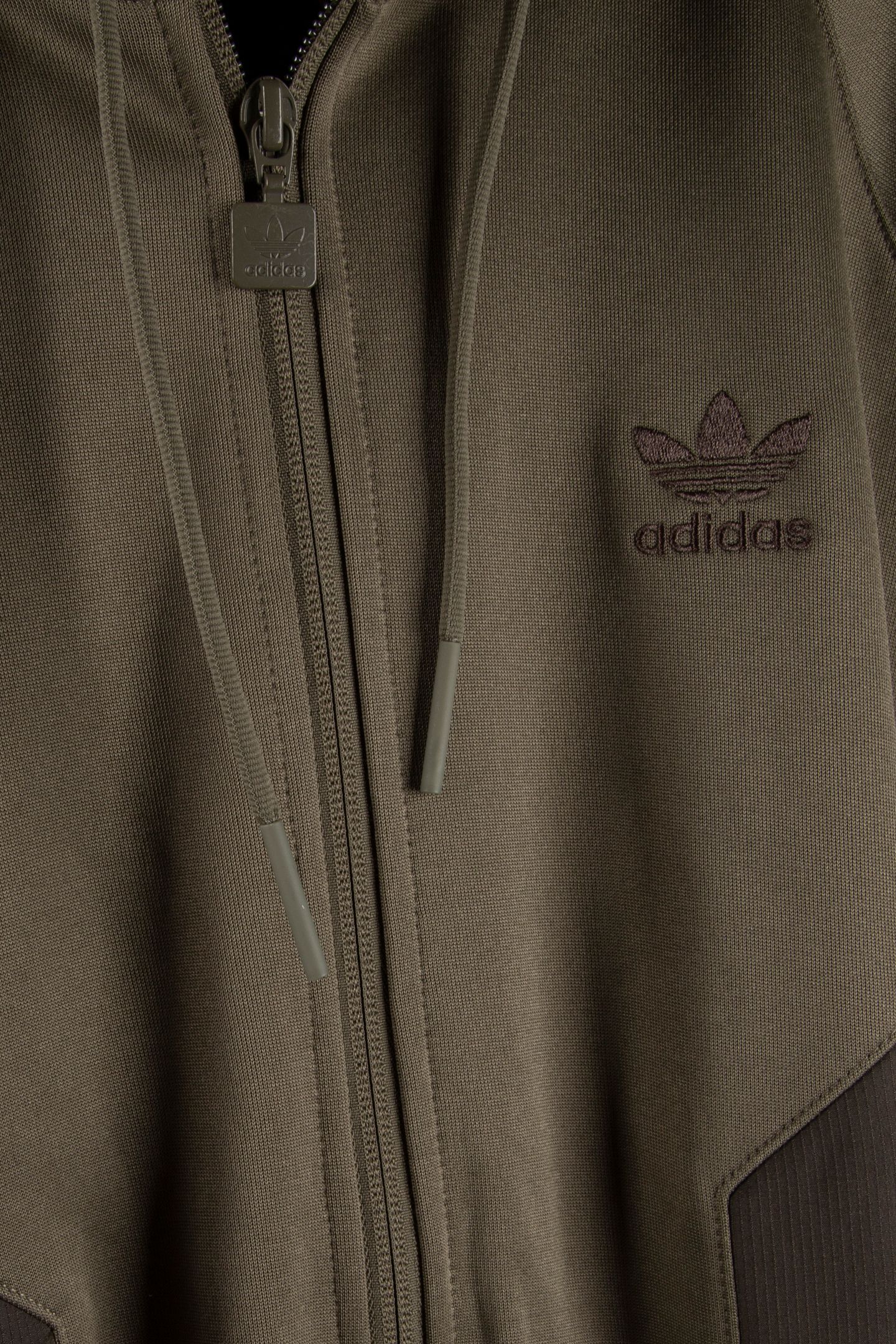 UNISEX POLY HOODED TRACK TOP OLIVE STRATA 4