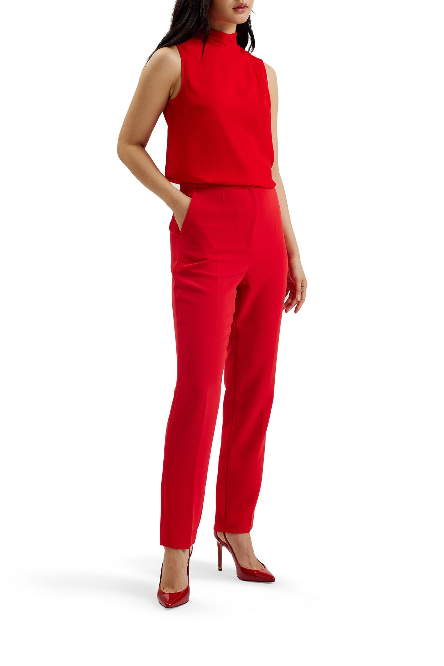 MANATTL TAPERED TAILORED TROUSER RED 1