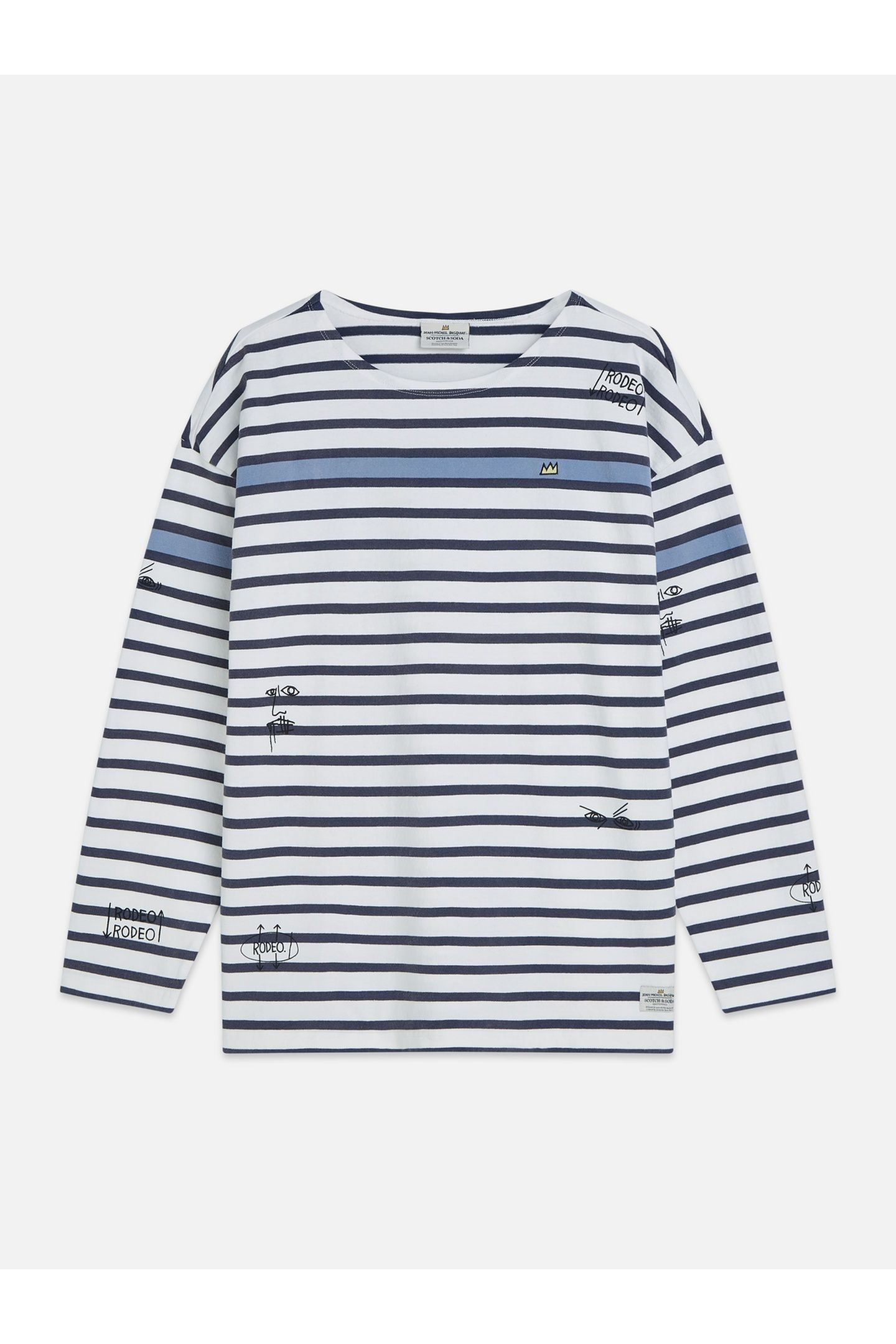 BASQUIAT BRETON STRIPED LONGSLEEVED TSHIRT NAVY 1