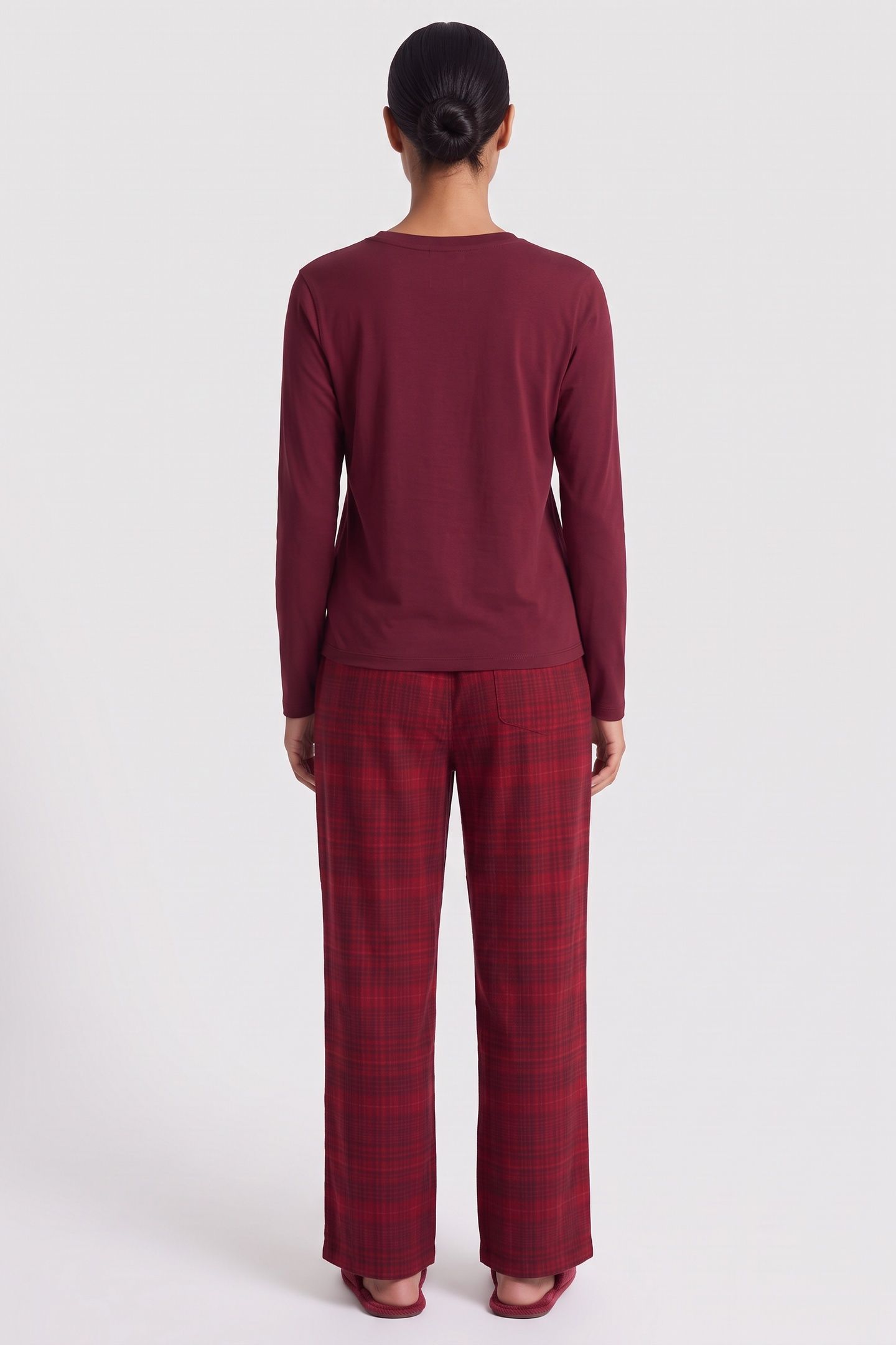 LS TEE FLANNEL PANT SET ZINFANDEL 2