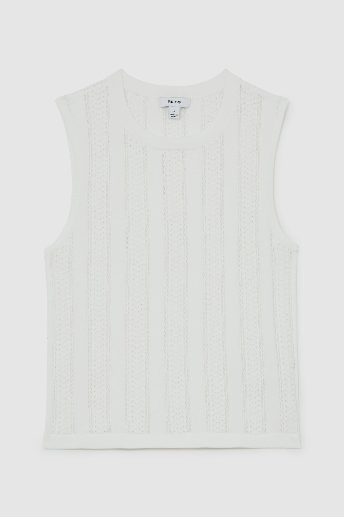 CREW NECK KNITTED TANK WHITE 4