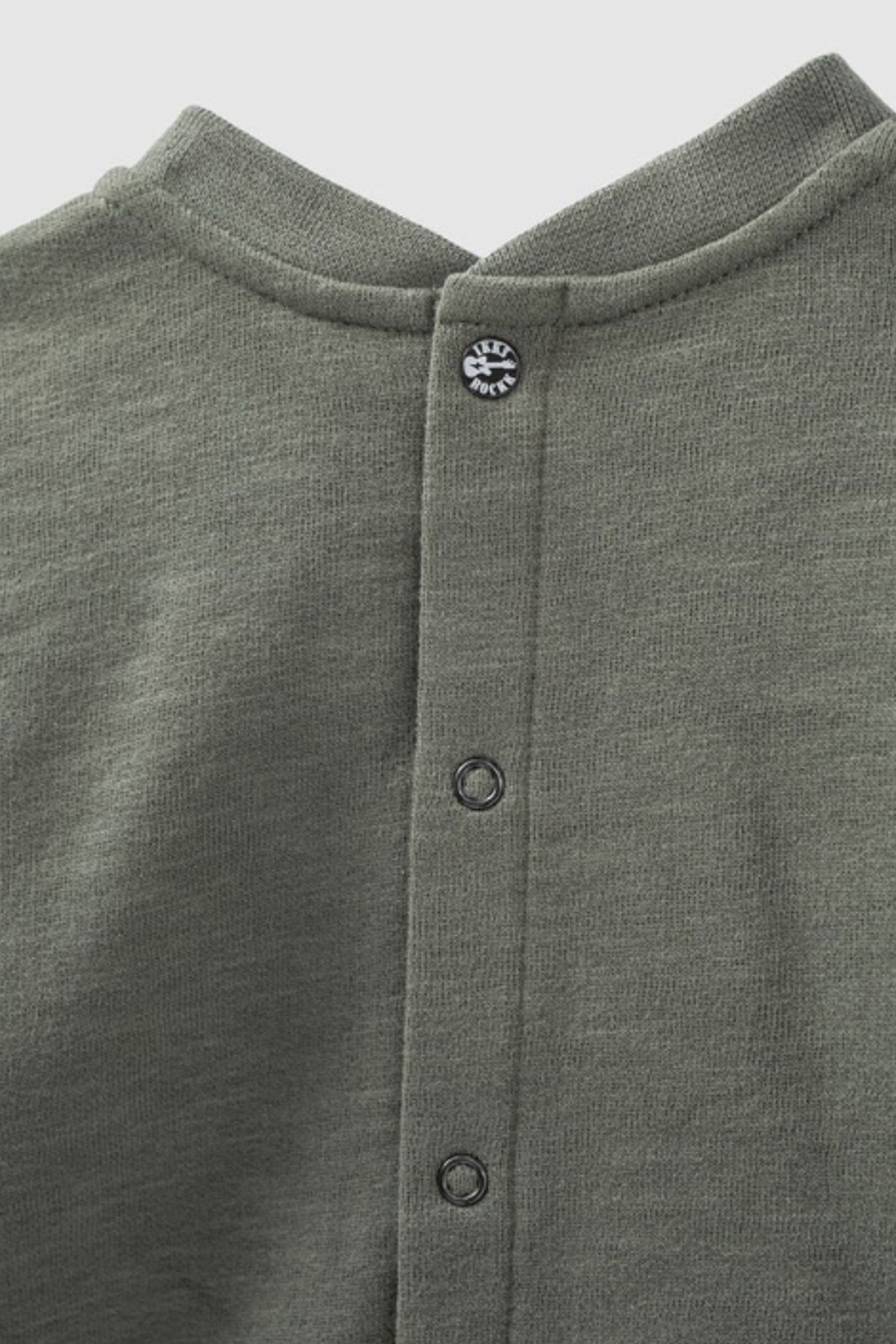 LIGHT KHAKI EMBROIDERED SKULL SWEATSHIRT IN ORGANIC BABY FLE 4