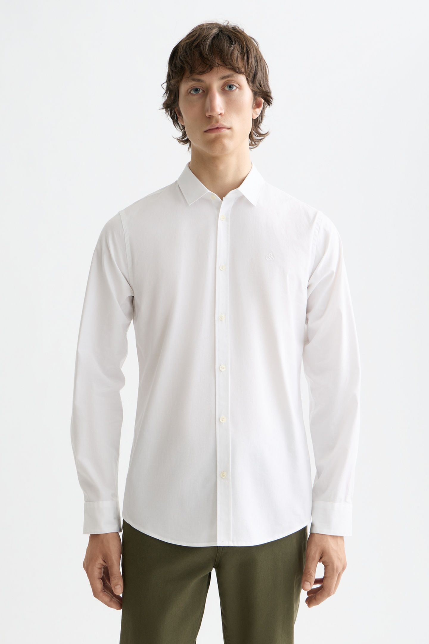 COTTON POPLIN SLIM-FIT SHIRT WHITE/PASTEL 1