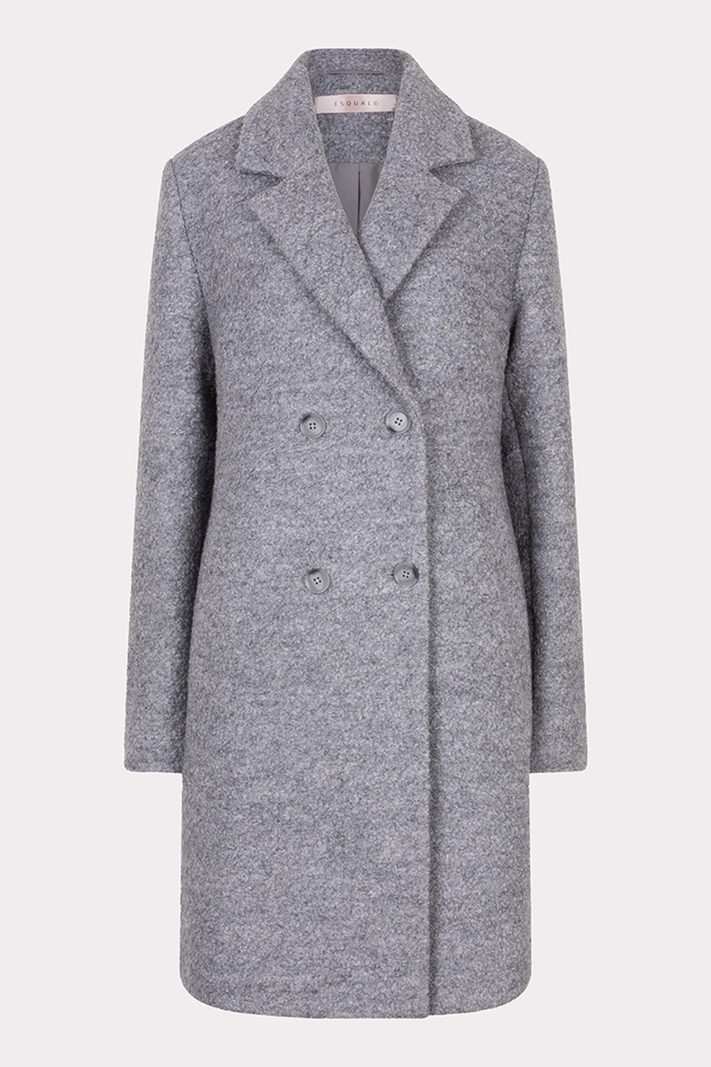 COAT DOUBLE BREASTED BOUCLE DARK GREY 3
