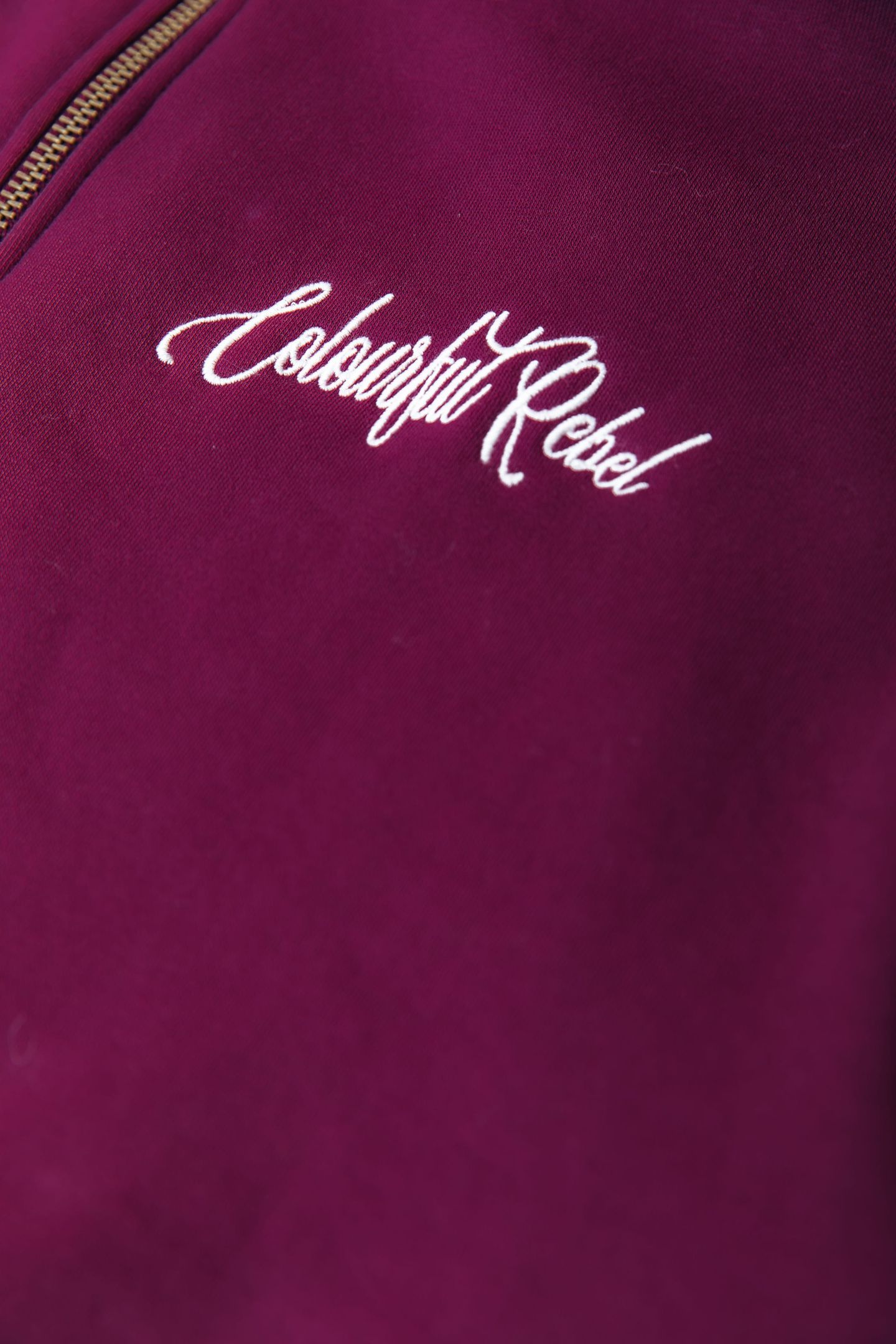 UNI STRIPED CUFF ZIP SWEAT MERLOT RED 6