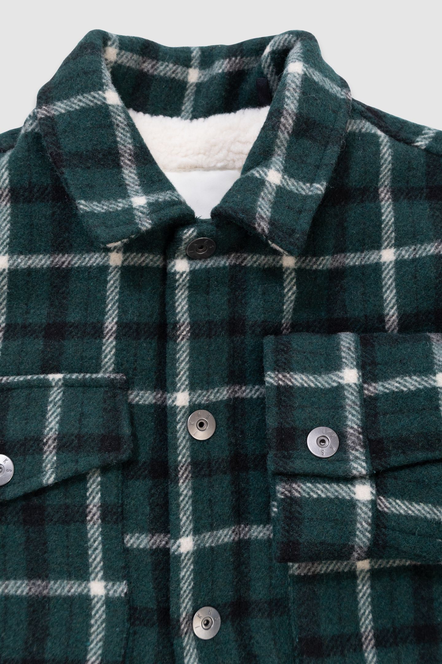BOYS’ GREEN CHECK FUR-LINED OVERSHIRT JACKET 4