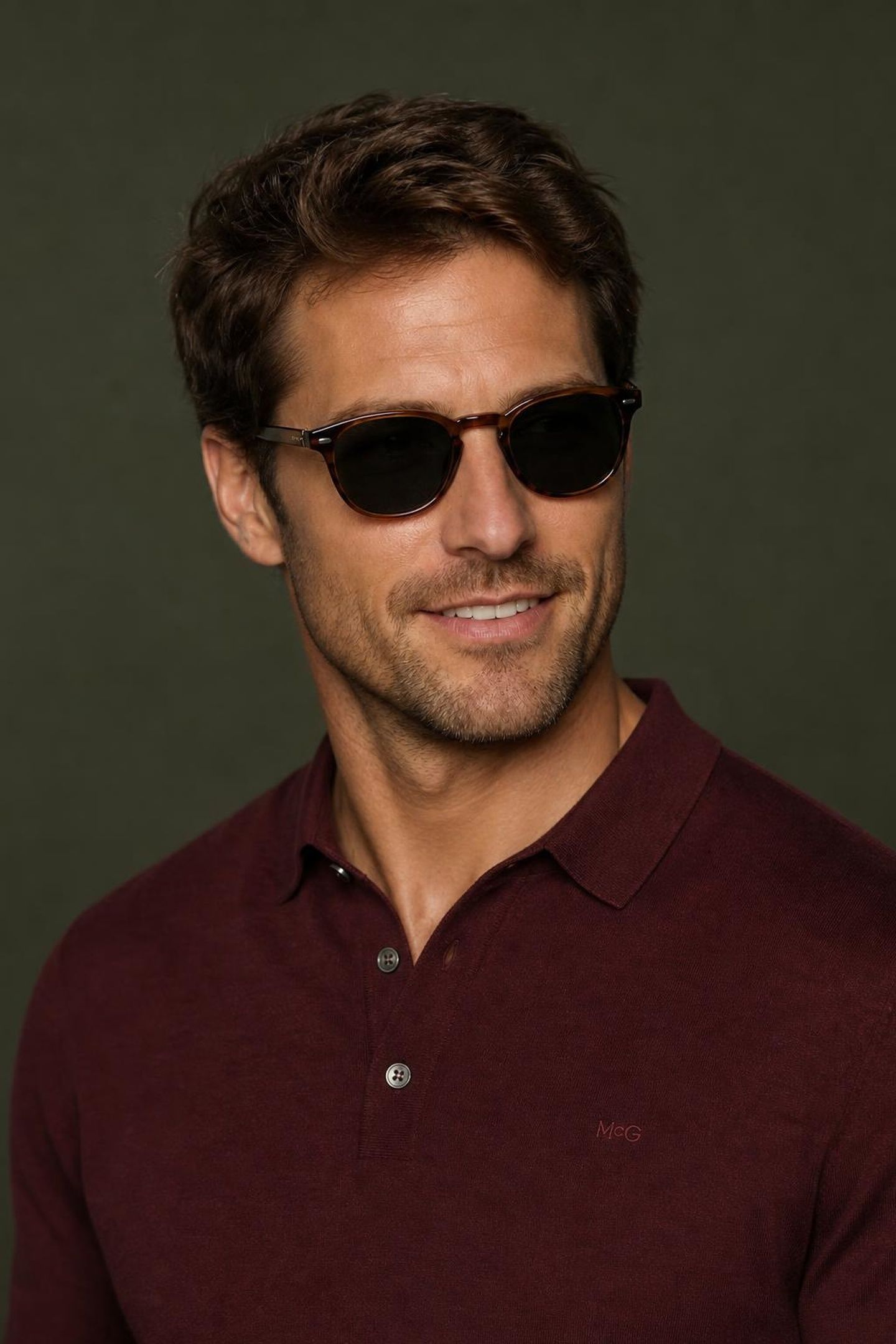 FINE MERINO L/S POLO BURGUNDY 5