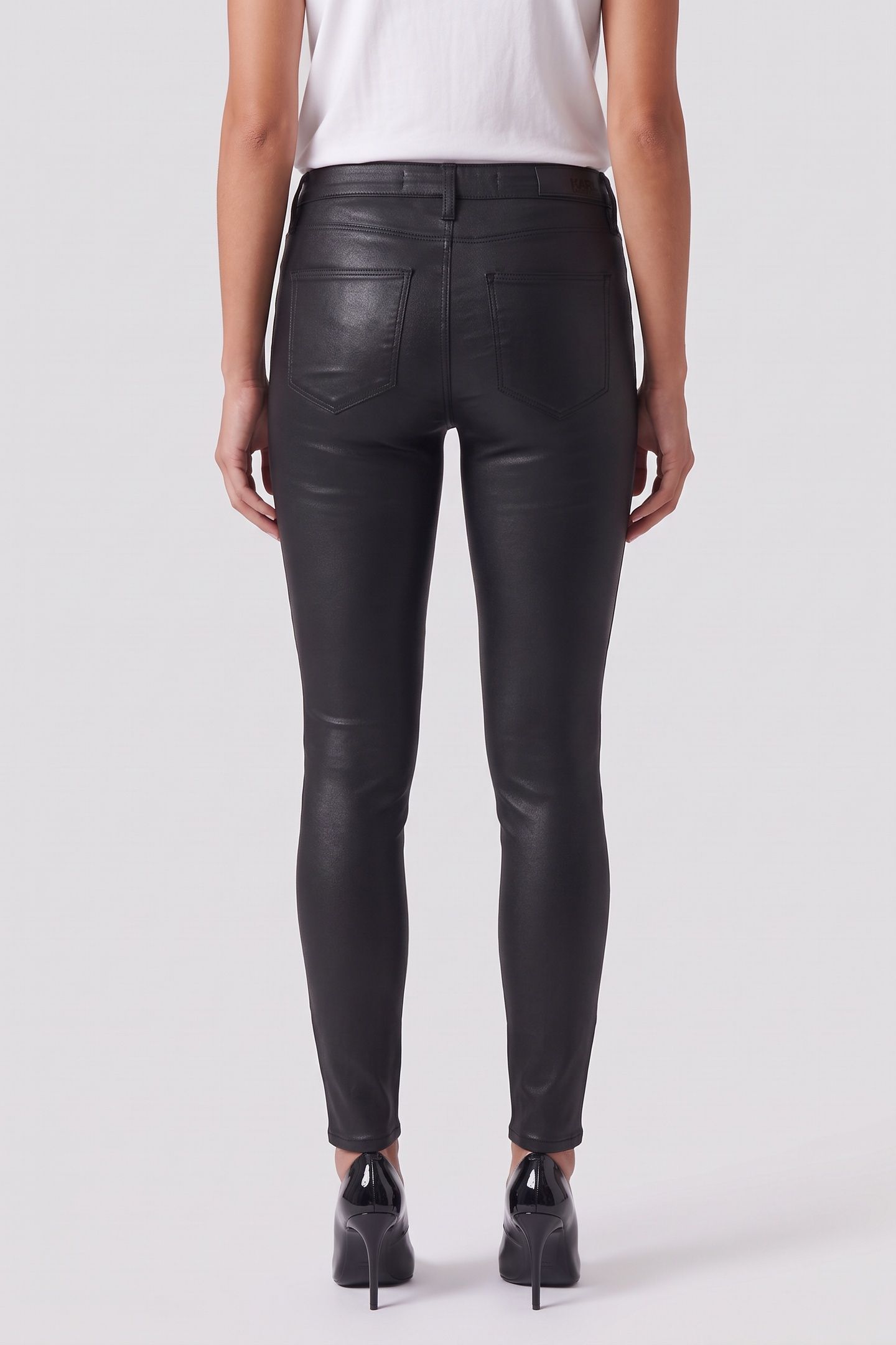 COATED SKINNY DENIM BLACK SOLID DENIM 4
