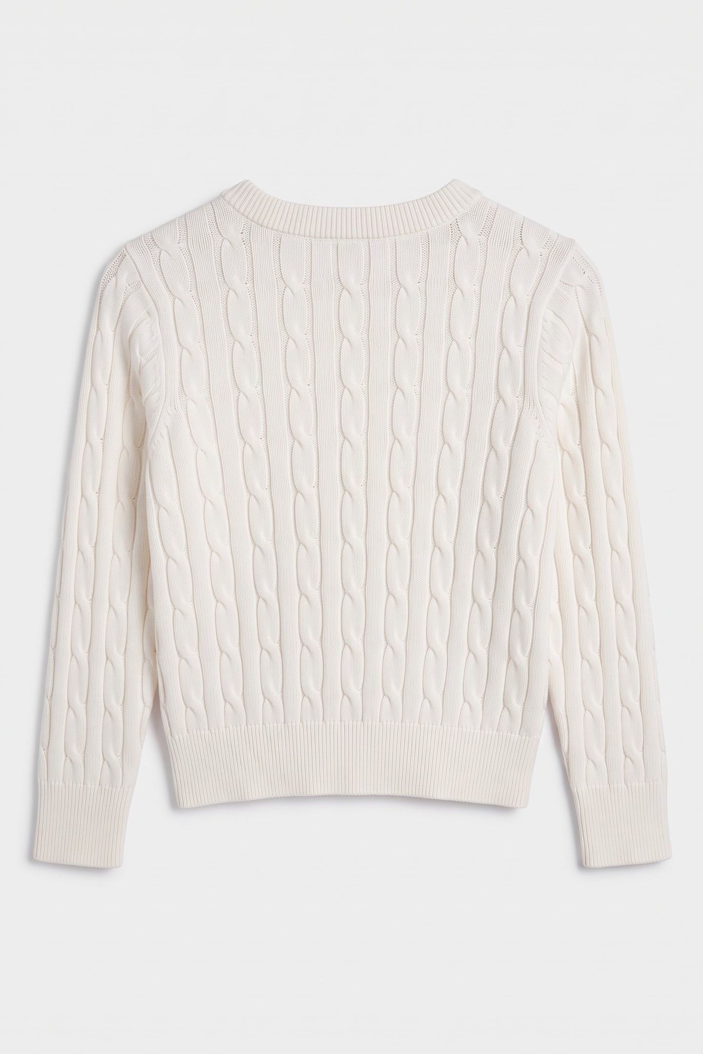 KIDS GIRLS SHIELD CABLE KNIT JUMPER WHITE 3