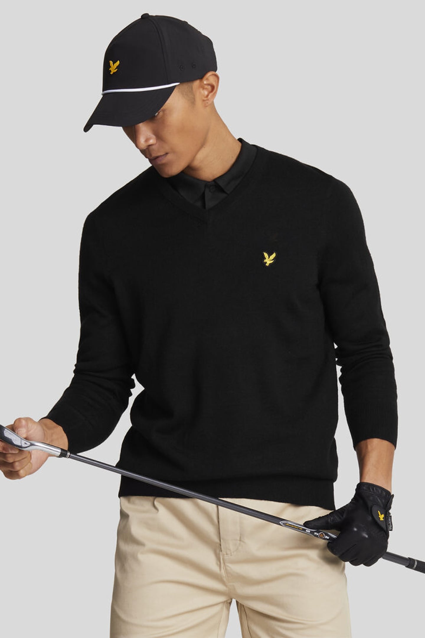 GOLF V NECK PULLOVER JET BLACK 1