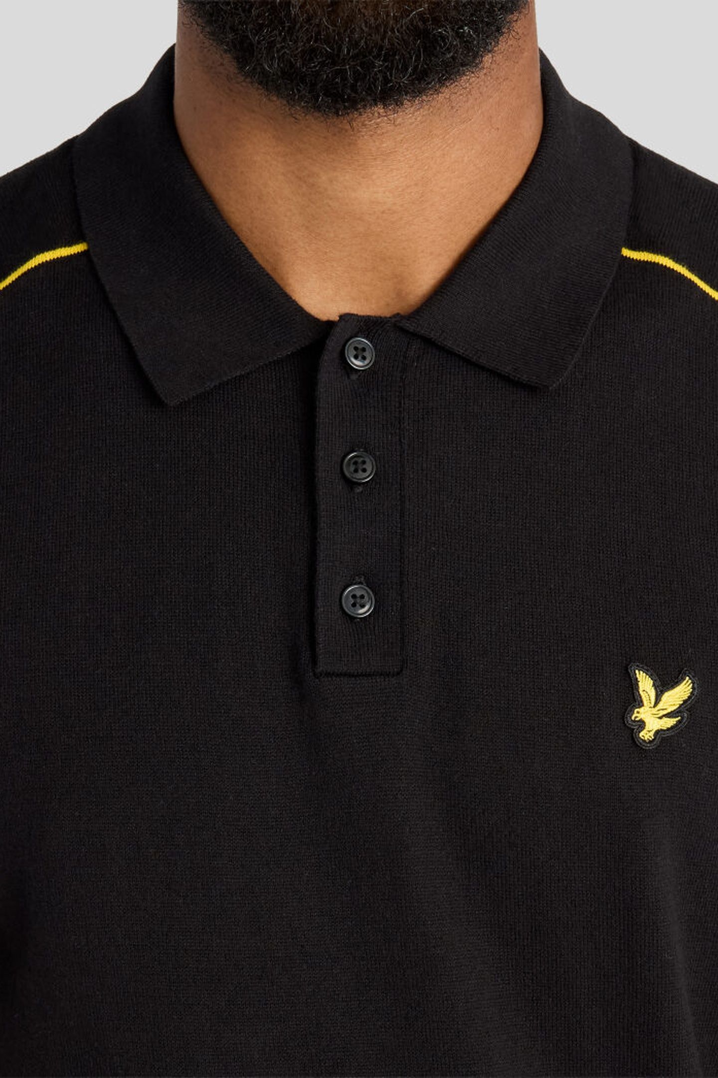 GOLF TIPPED KNITTED POLO JET BLACK 5