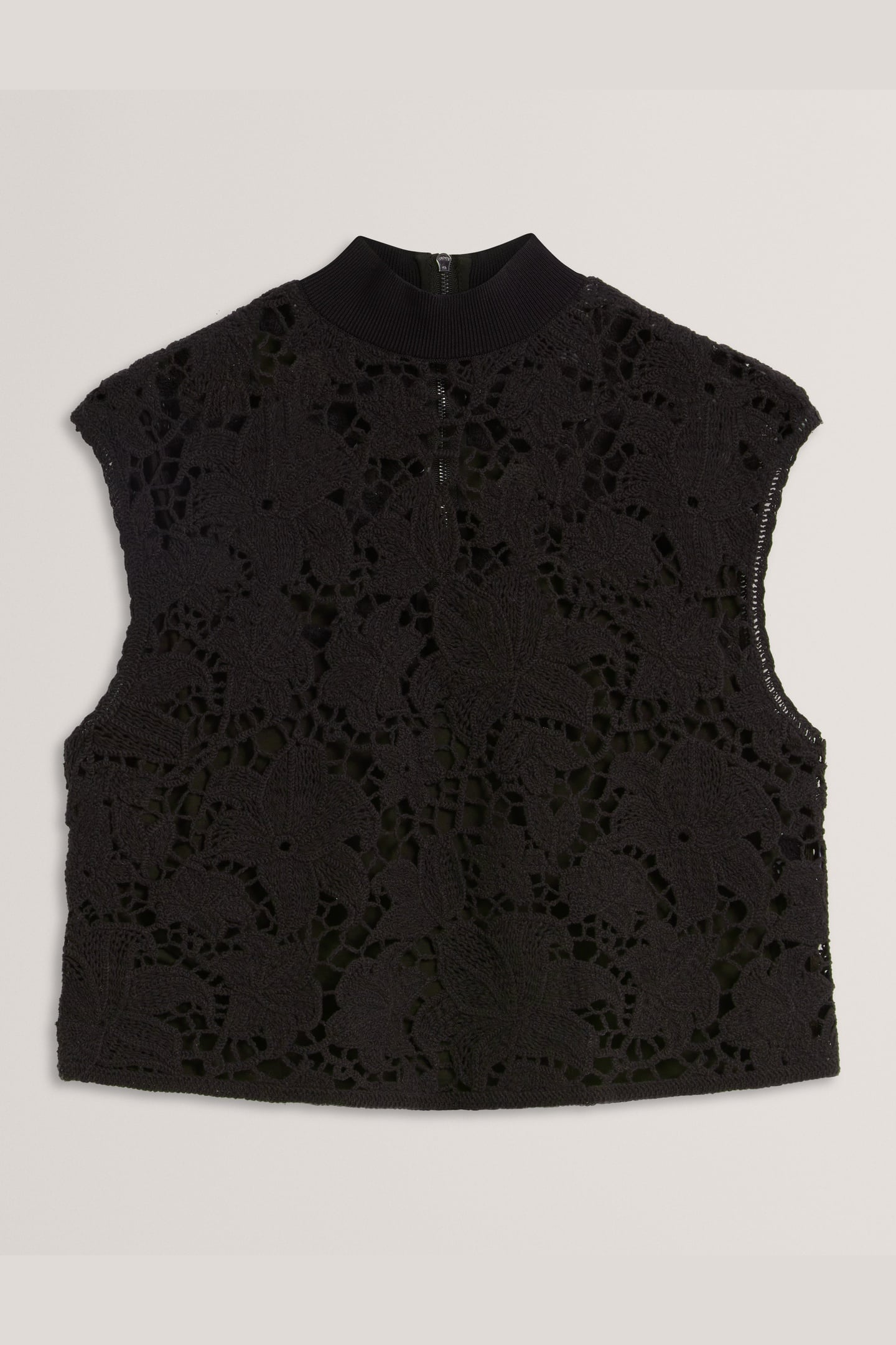 CROPPED CROCHET TOP BLACK 4